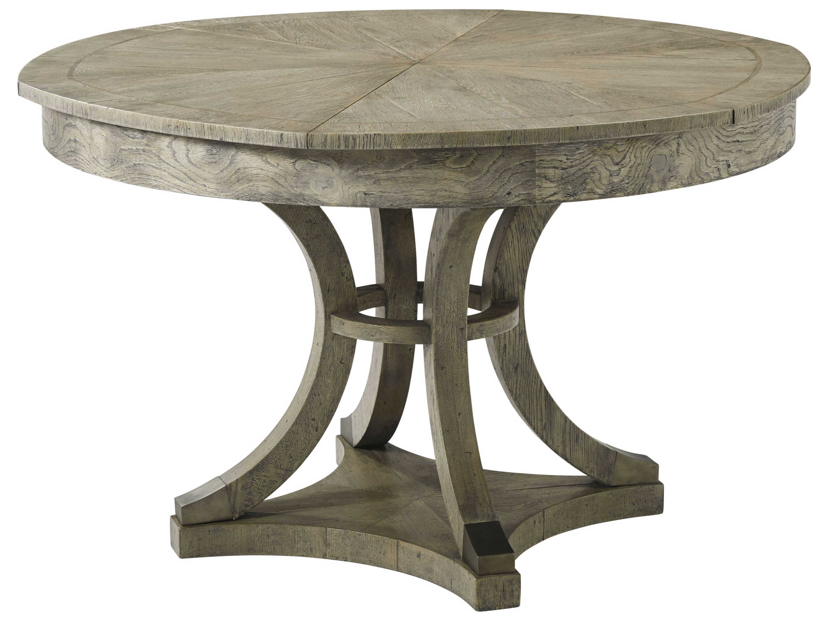 Theodore Alexander The Echoes Round Wood Grey Echo Oak Devereaux Dining Table