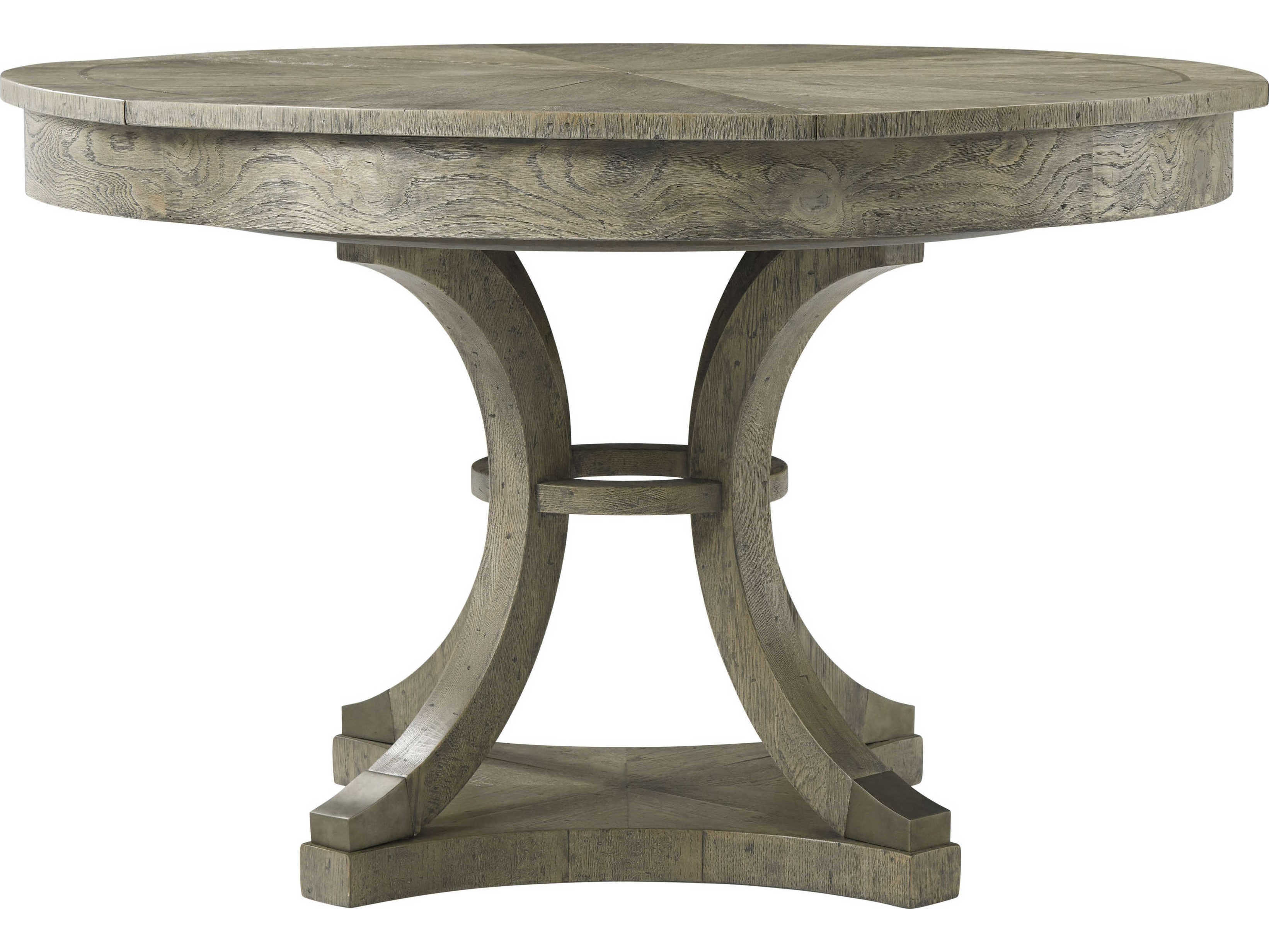 Theodore Alexander The Echoes Round Wood Grey Echo Oak Devereaux Dining Table