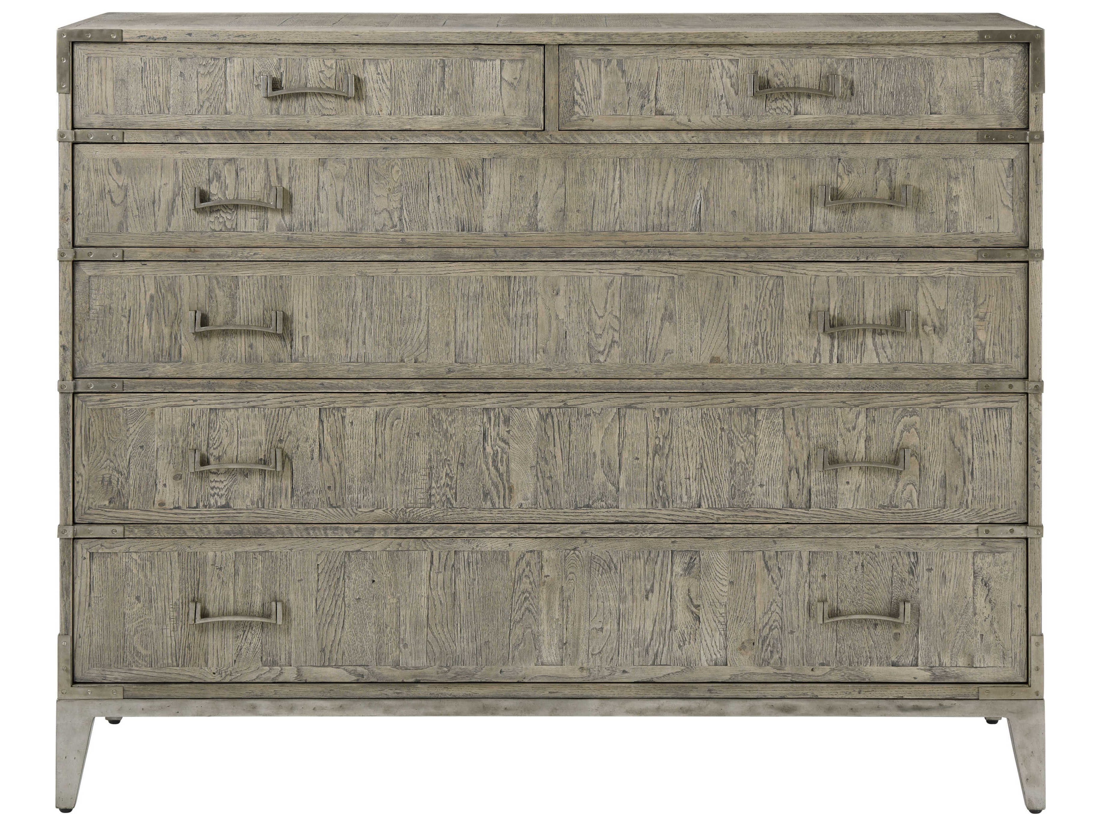 Theodore Alexander The Echoes 6-Drawers Gray Oak Wood Sayer Accent Chest