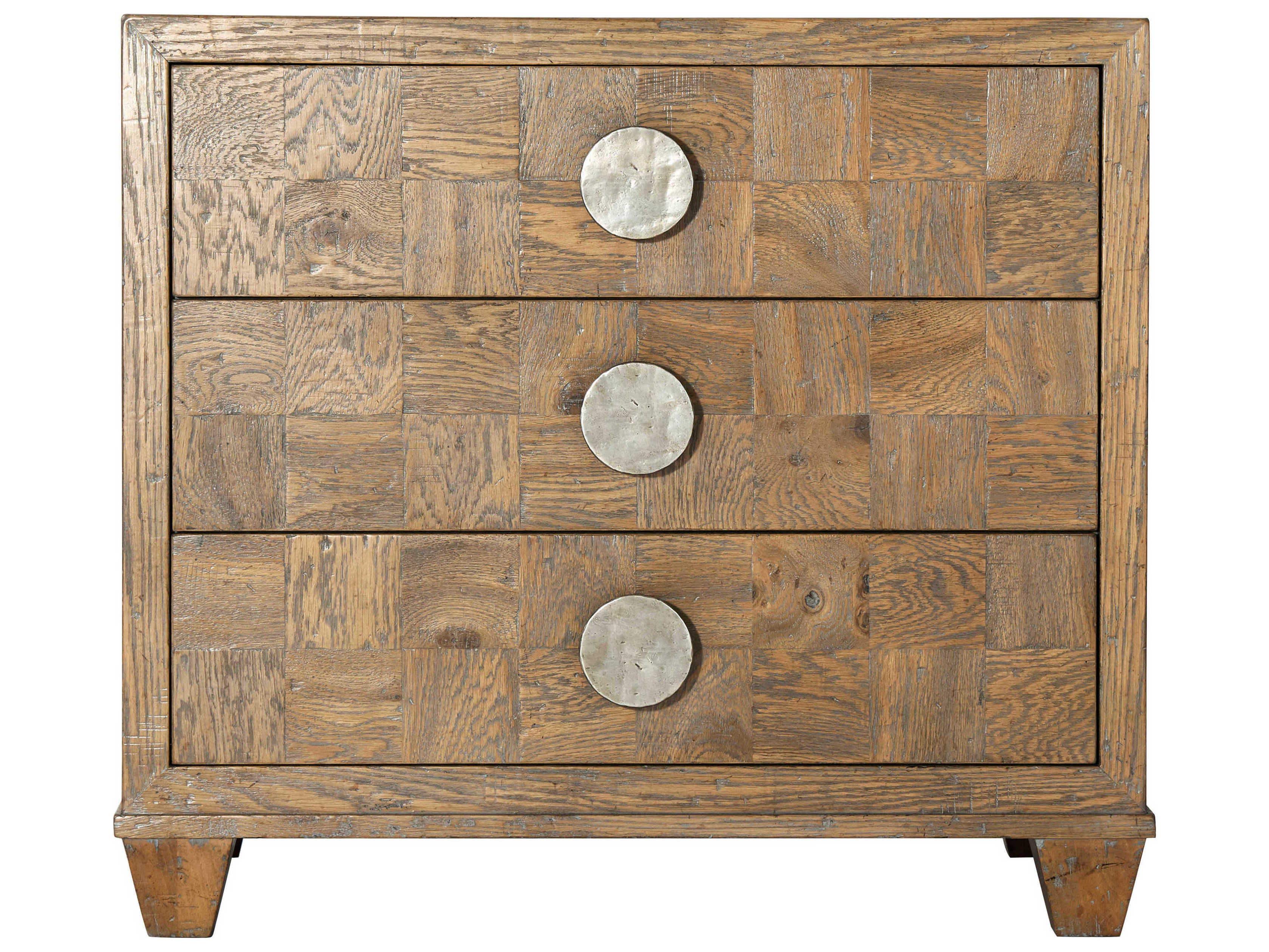 Theodore Alexander The Echoes 3-Drawers Brown Oak Wood Rex Nightstand