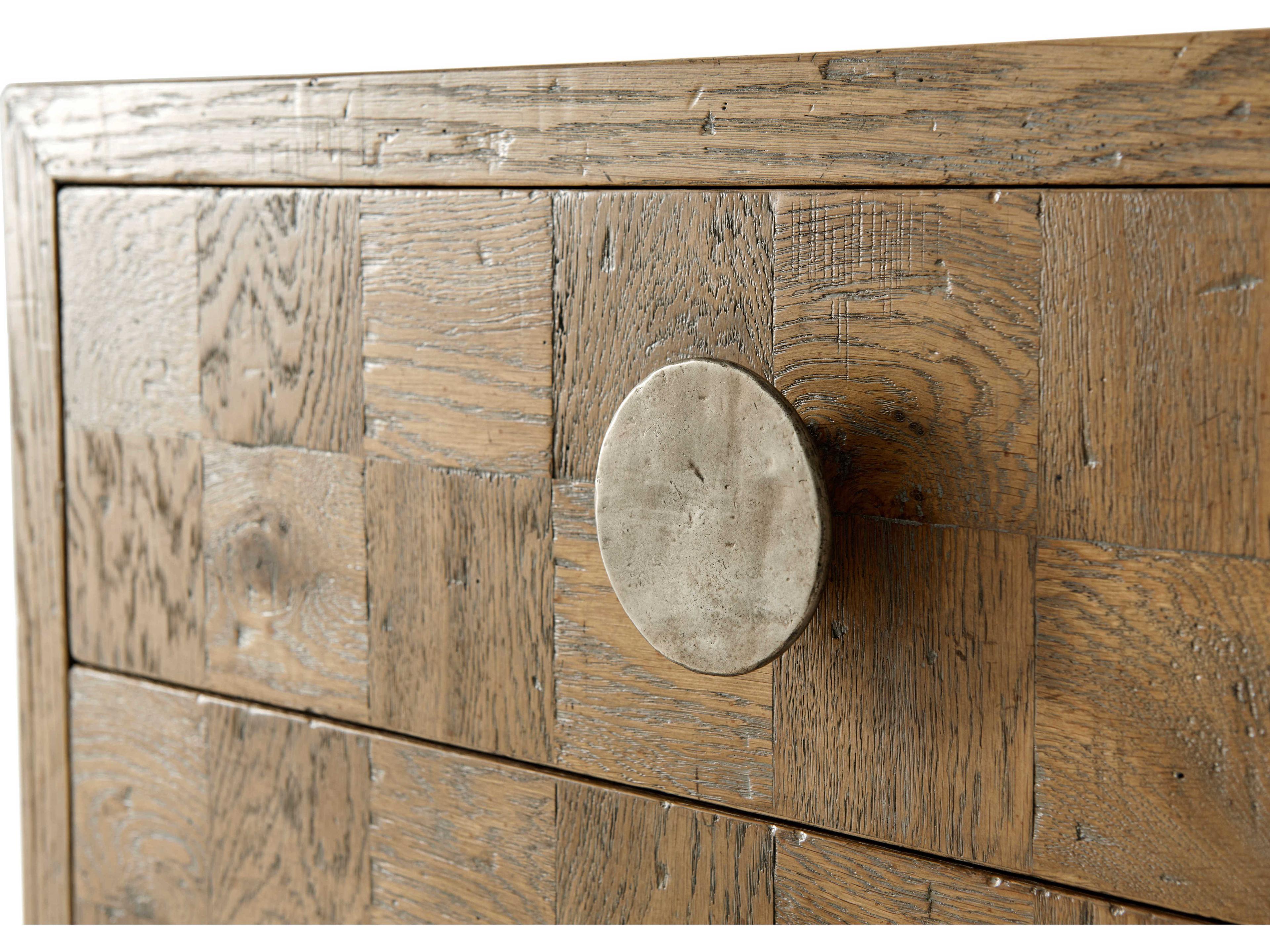 Theodore Alexander The Echoes 3-Drawers Brown Oak Wood Rex Nightstand