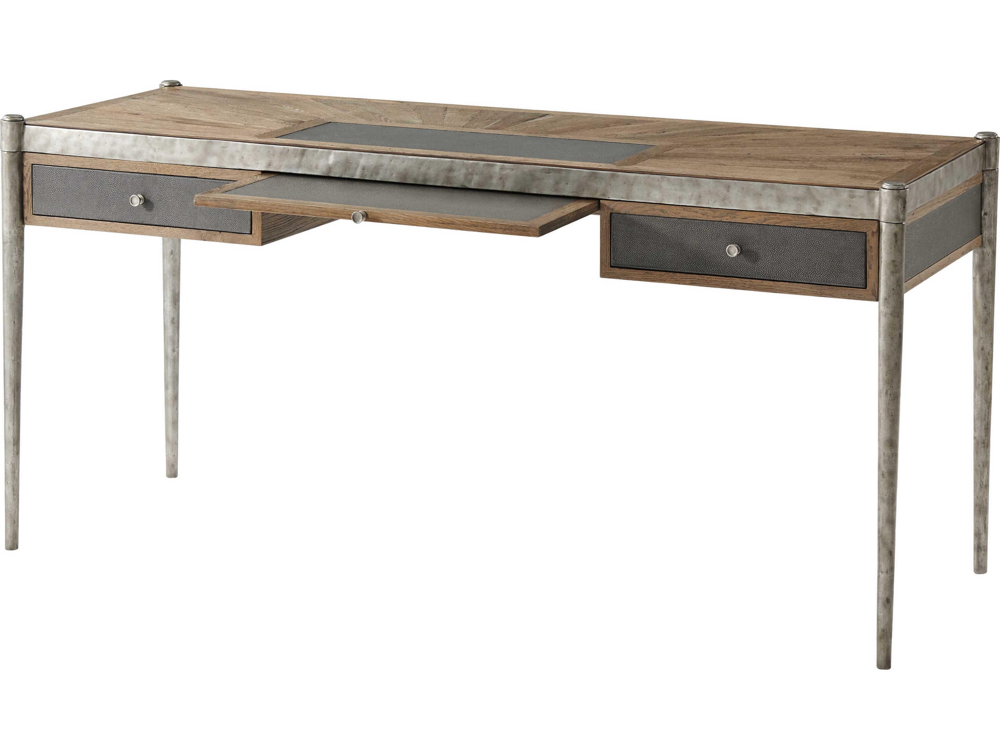 Theodore Alexander The Echoes Echo Oak Brown Wood Secretary Desk