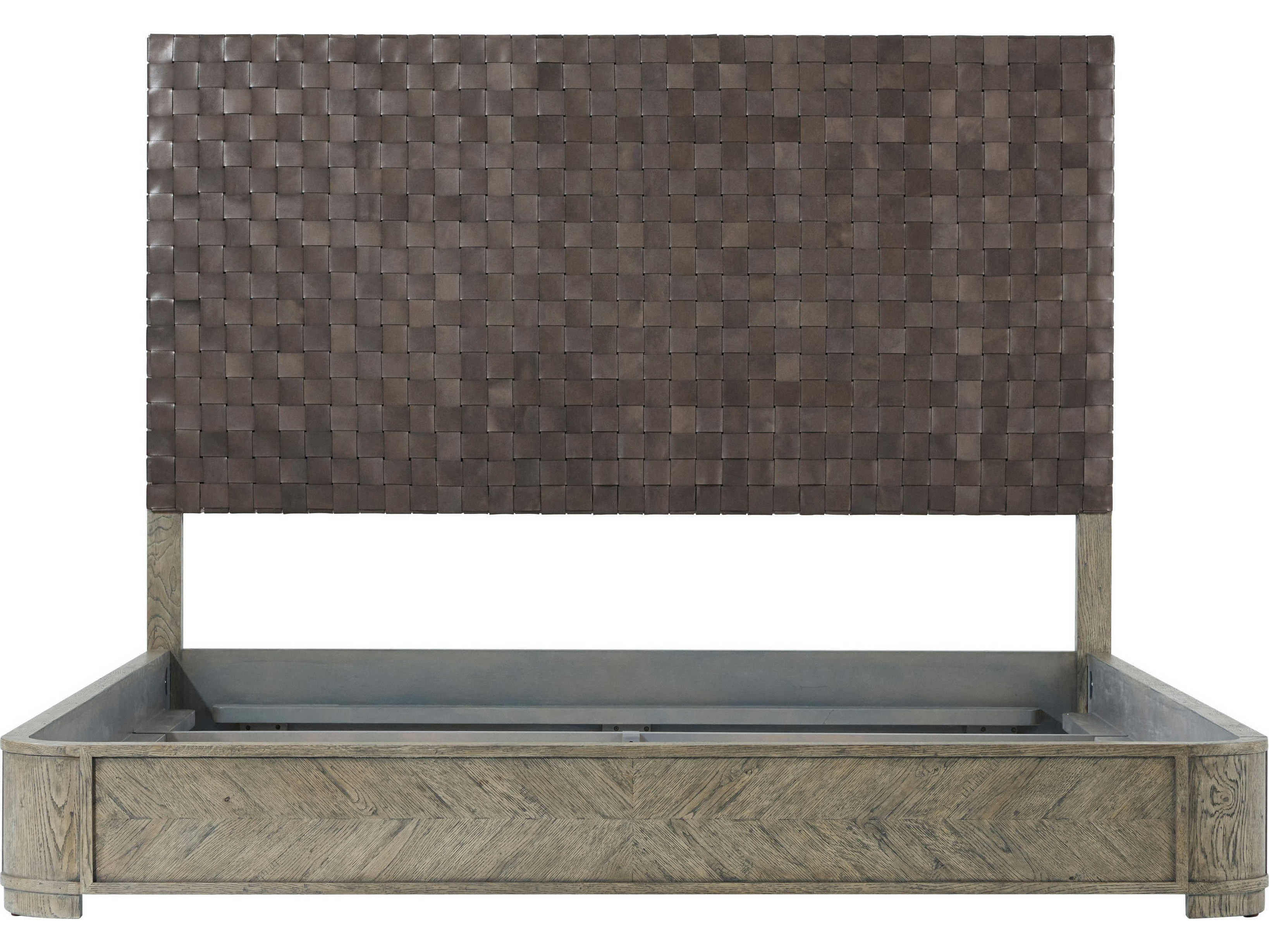 Theodore Alexander The Echoes Phoenix Leather Grey Echo Oak Wood Weston California King Platform Bed