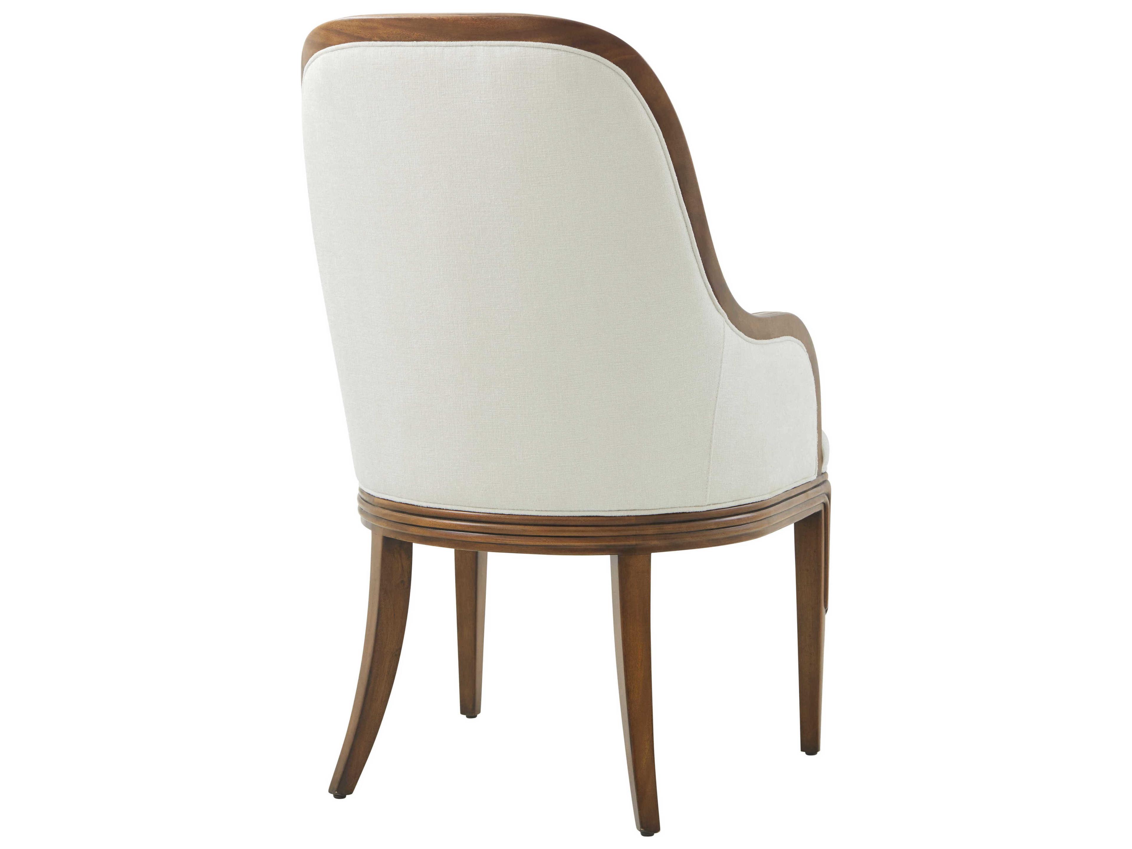 Theodore Alexander Dorchester Solid Wood Brown Upholstered Dorchester Arm Dining Chair