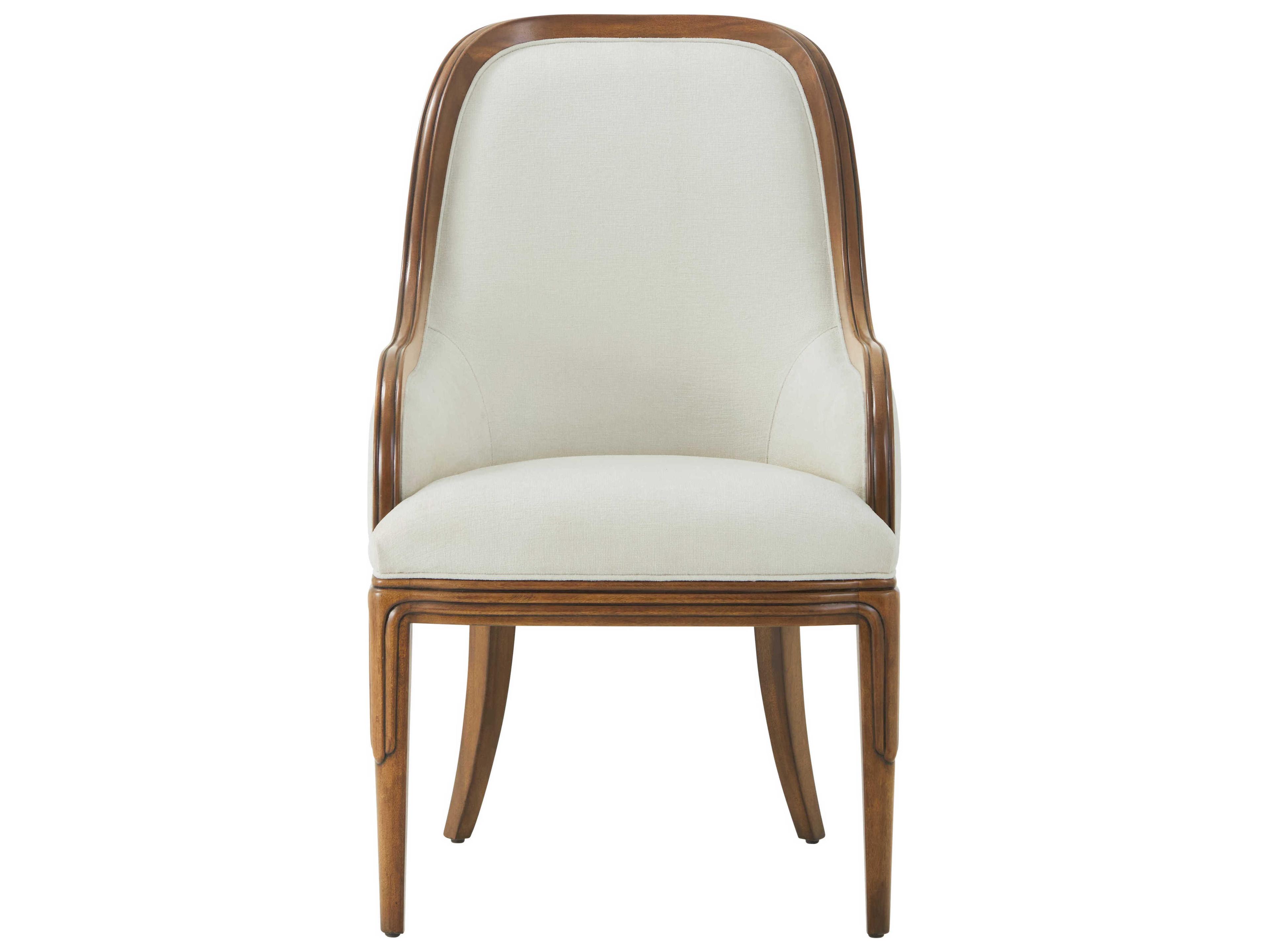 Theodore Alexander Dorchester Solid Wood Brown Upholstered Dorchester Arm Dining Chair