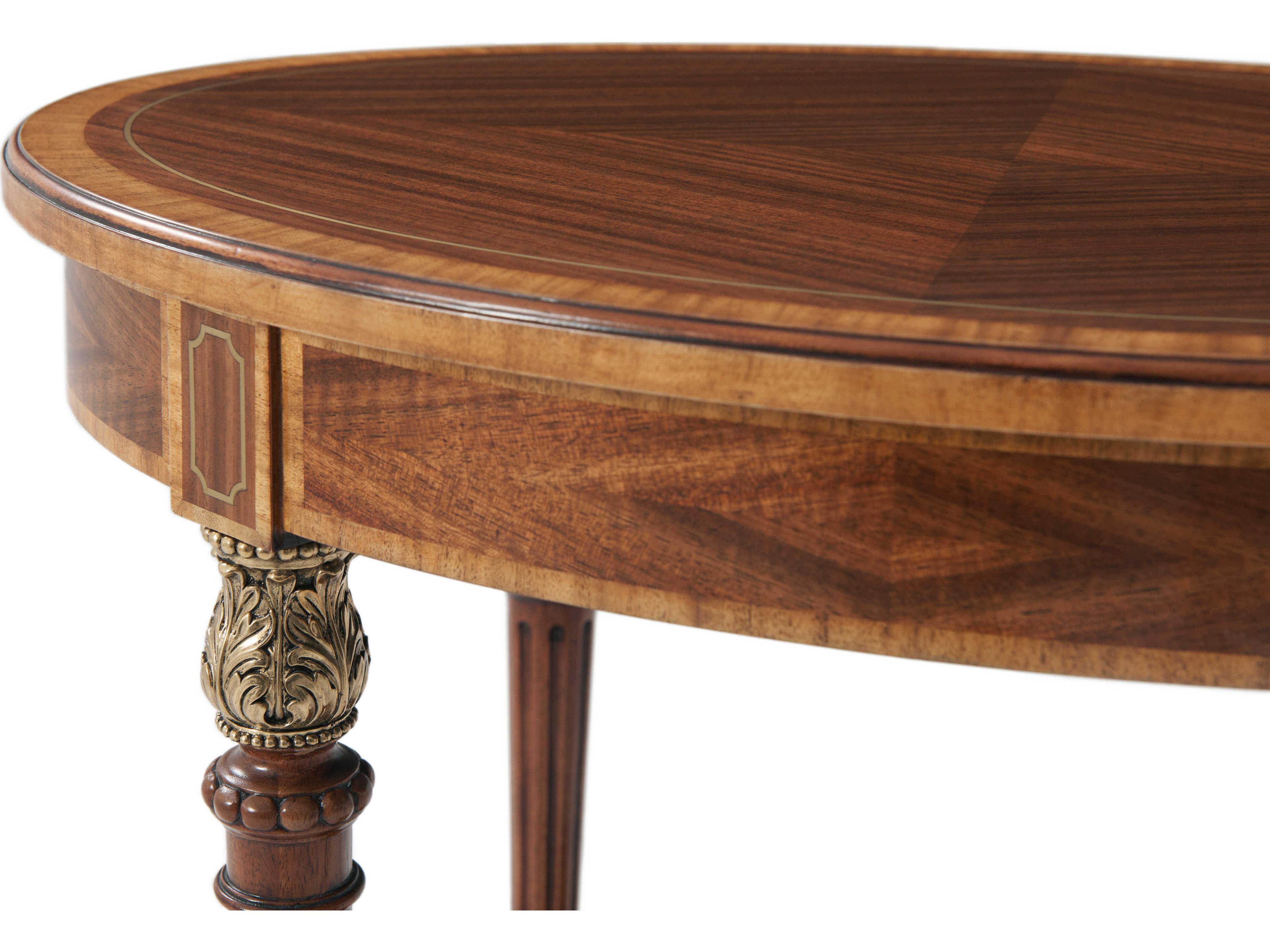 Theodore Alexander Stephen Church Oval Wood Walcot Aleron End Table