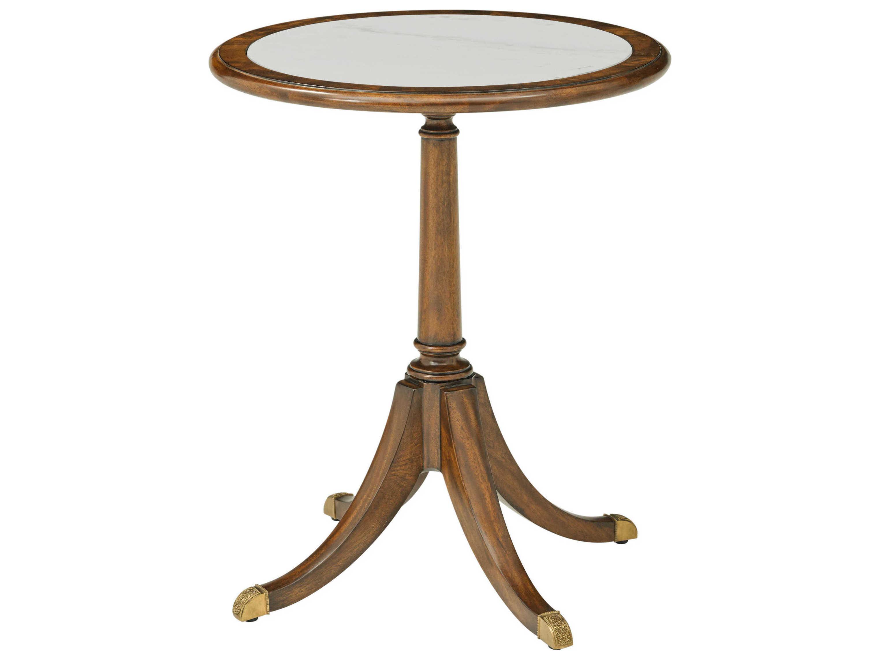 Theodore Alexander Sloane Round Marble Sc Cerejeira Sloane End Table