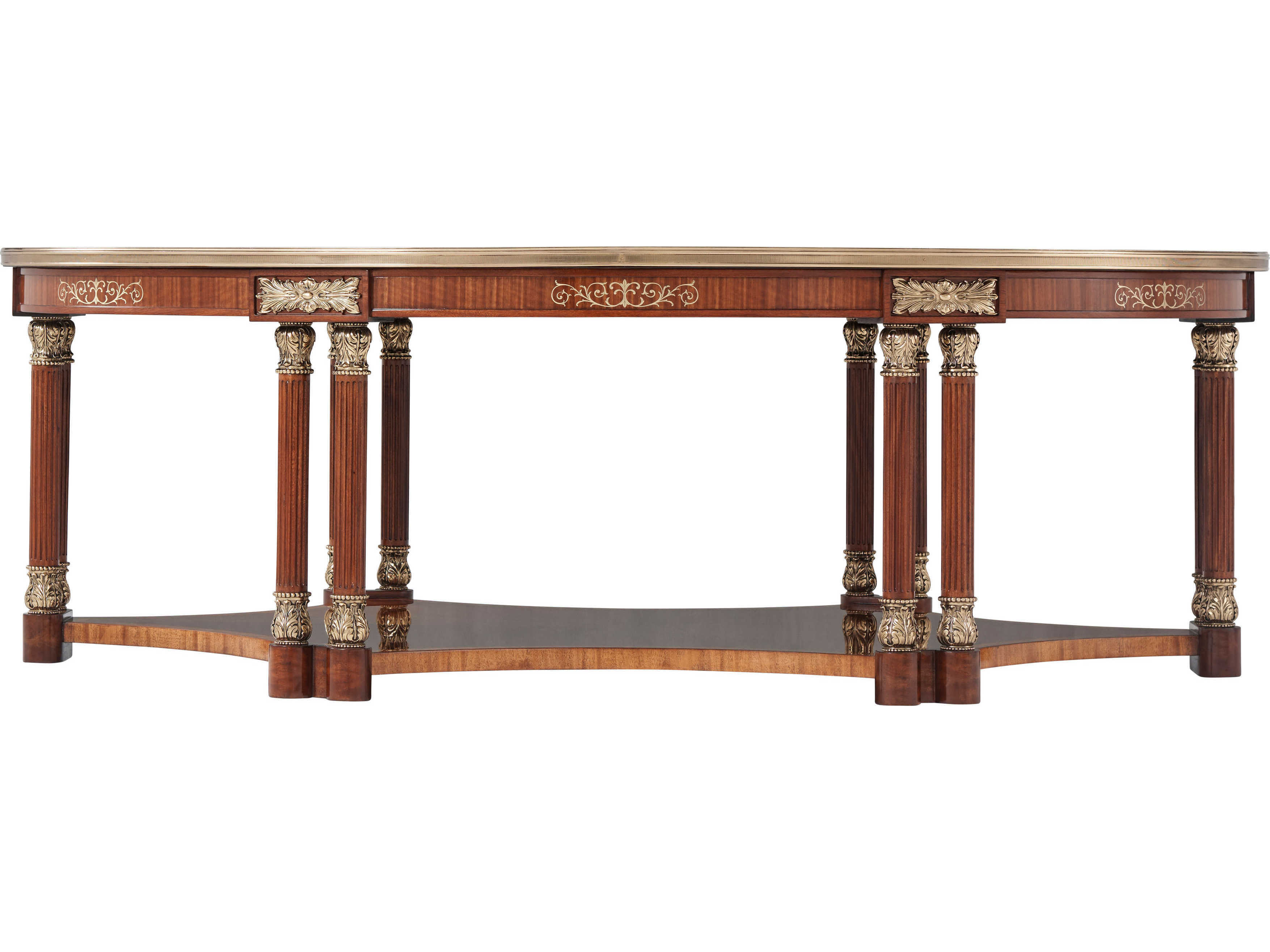 Theodore Alexander Stephen Church Oval Wood Light Etimoe Paulette Cocktail Table