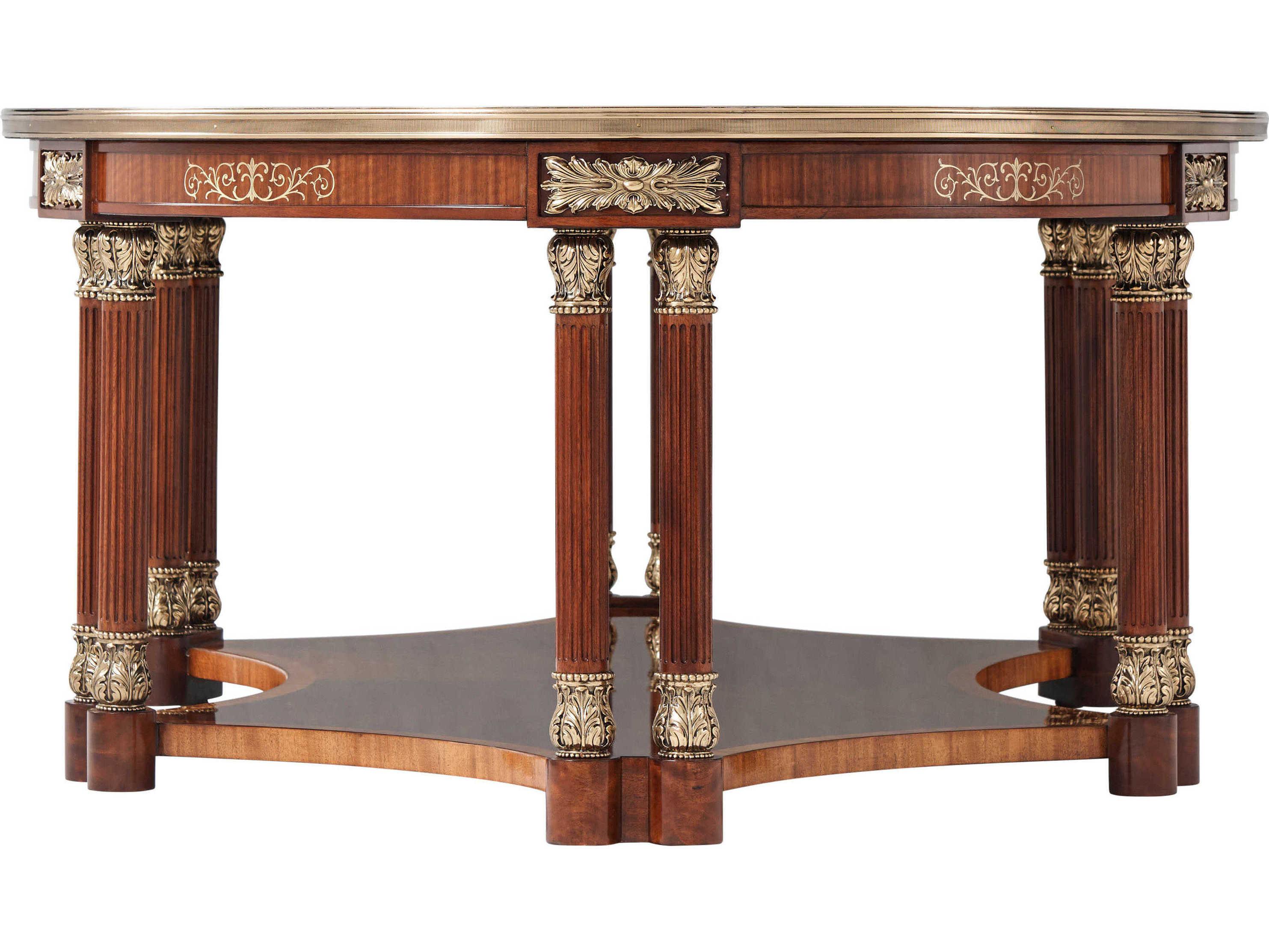 Theodore Alexander Stephen Church Oval Wood Light Etimoe Paulette Cocktail Table