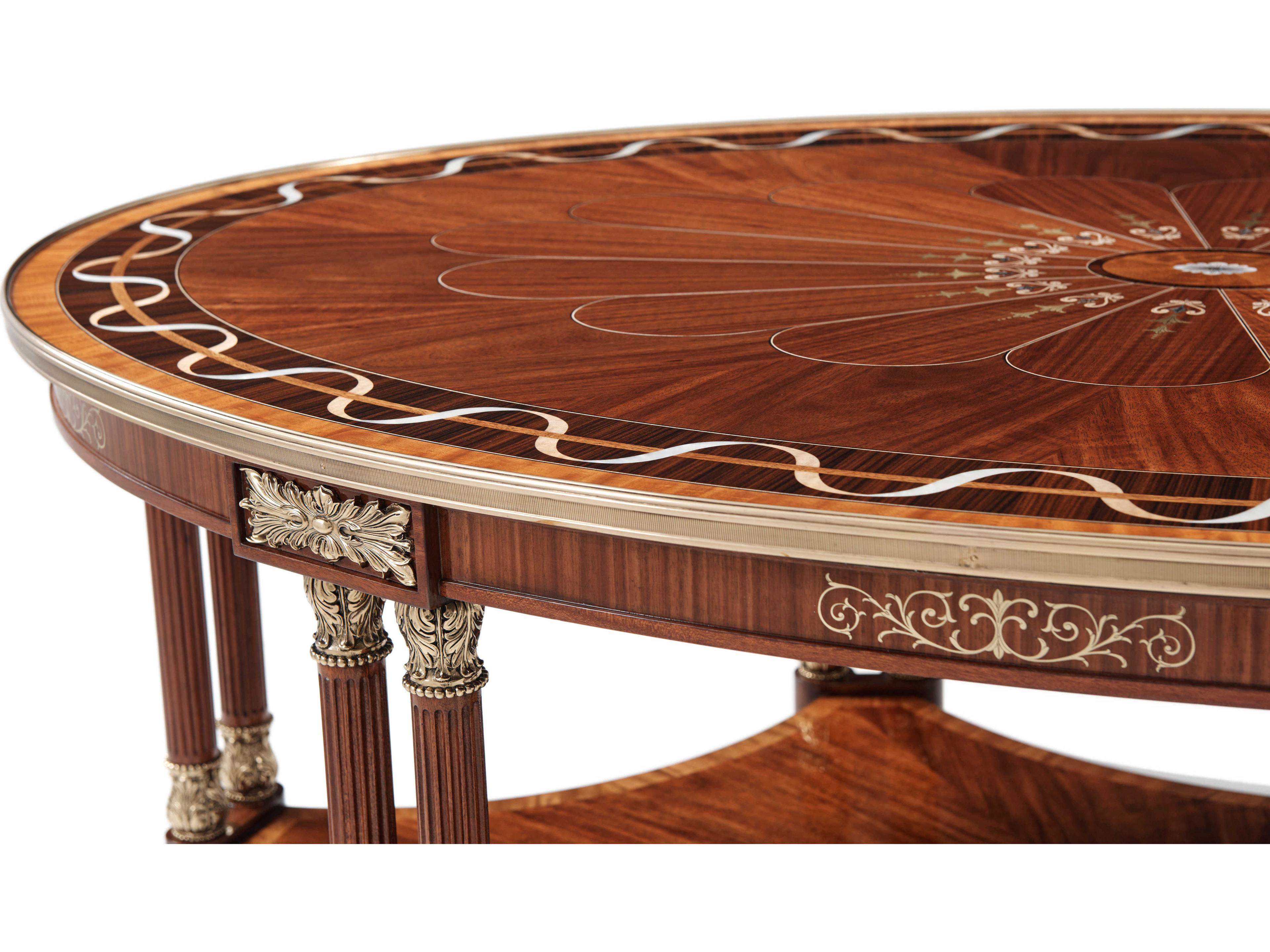 Theodore Alexander Stephen Church Oval Wood Light Etimoe Paulette Cocktail Table