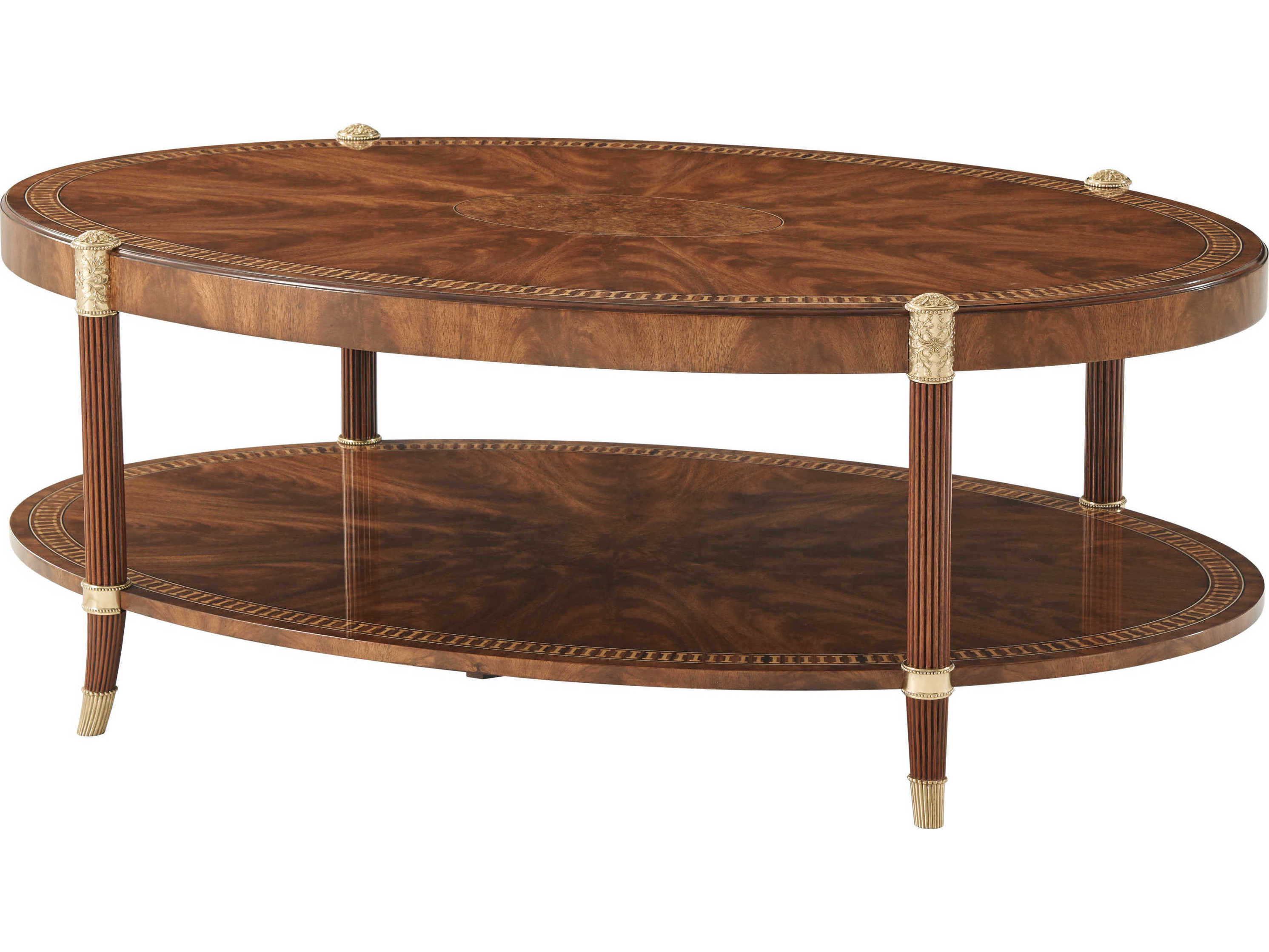 Theodore Alexander The English Cabinet Maker Oval Wood Brown Cerejeira The Verily Cocktail Table