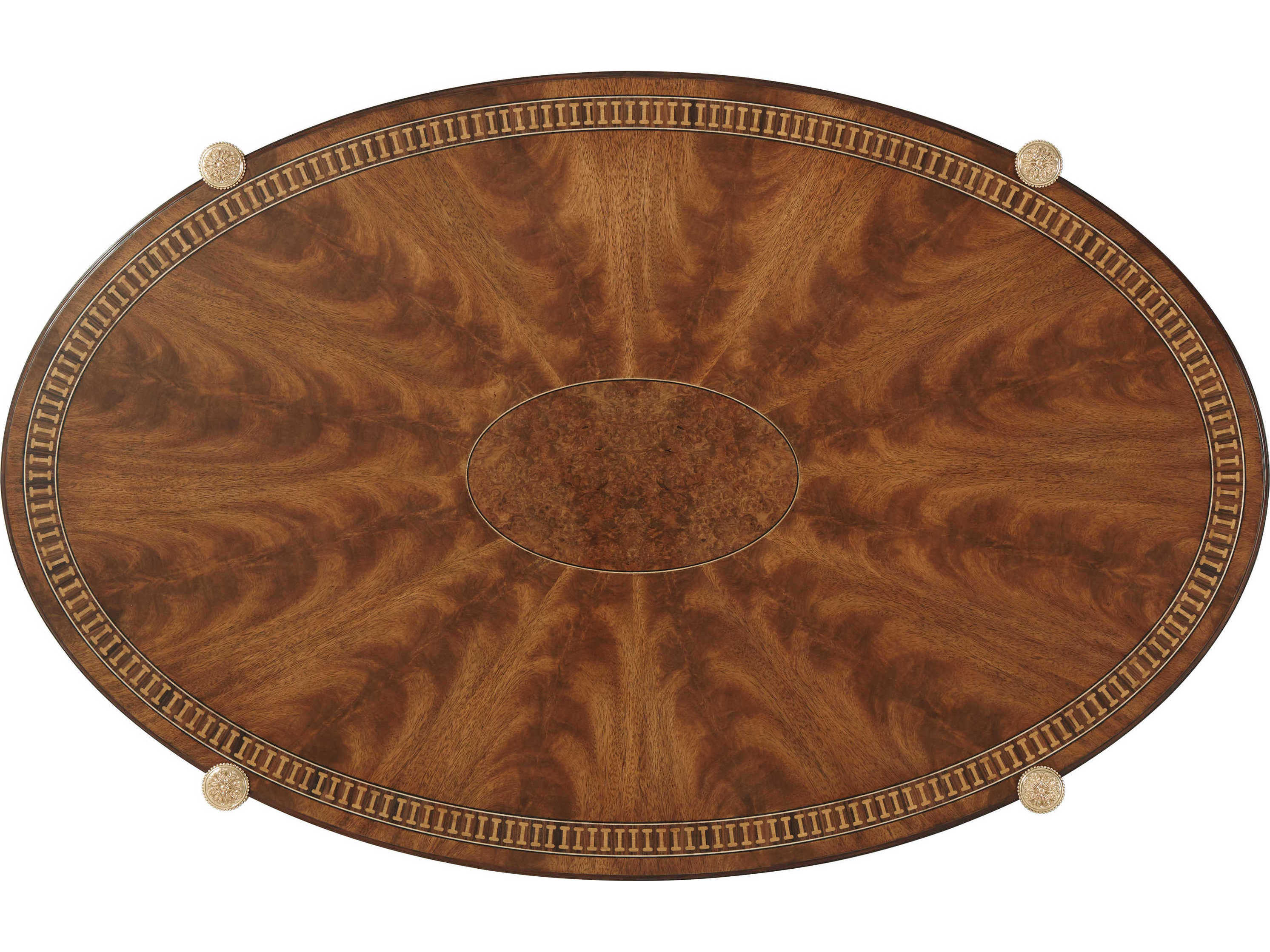 Theodore Alexander The English Cabinet Maker Oval Wood Brown Cerejeira The Verily Cocktail Table