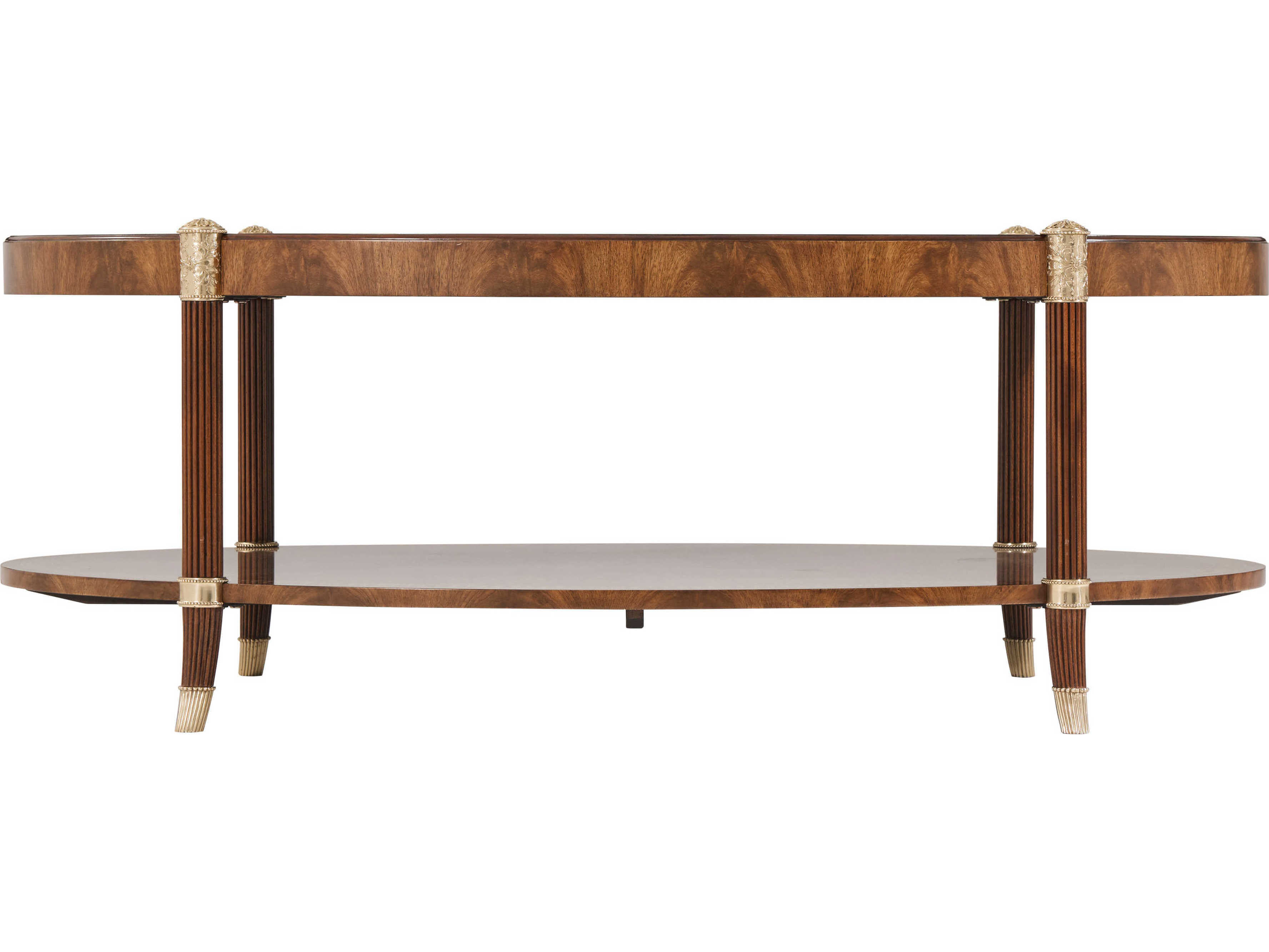 Theodore Alexander The English Cabinet Maker Oval Wood Brown Cerejeira The Verily Cocktail Table