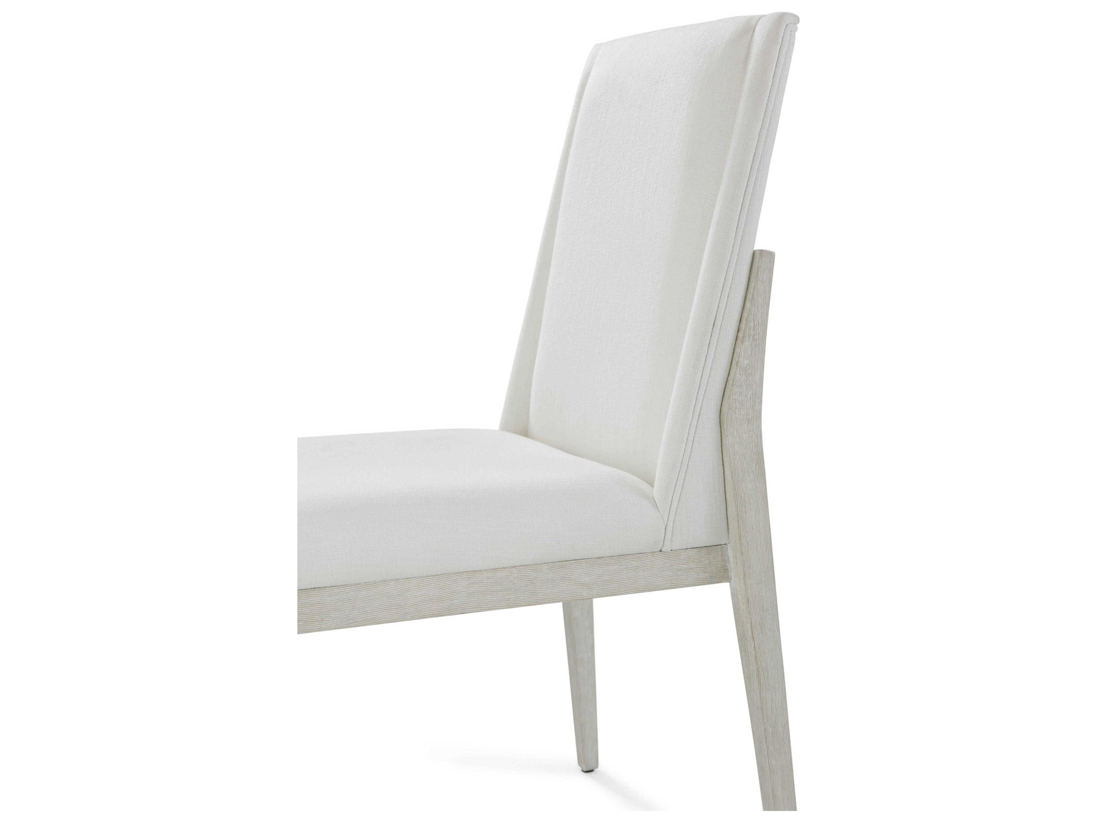 Theodore Alexander Breeze Pine Wood White Upholstered Side Dining Chair