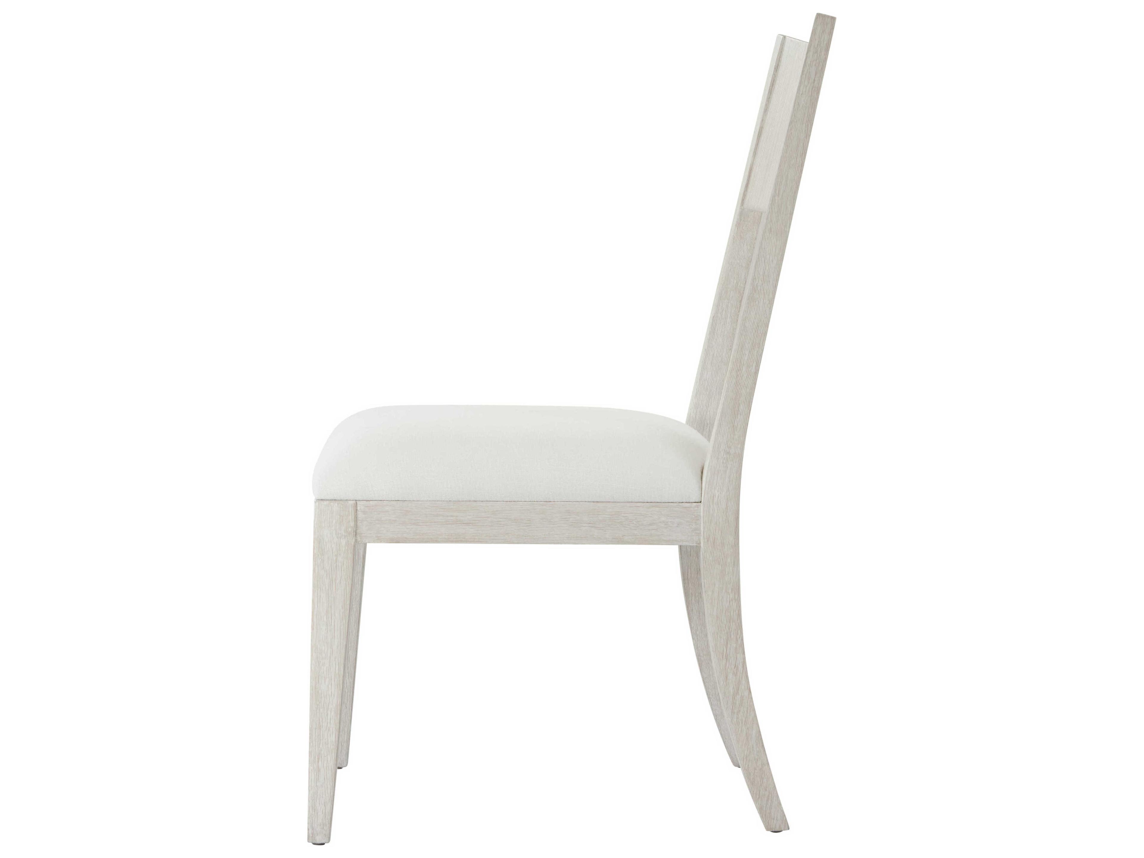Theodore Alexander Breeze Pine Wood White Upholstered Side Dining Chair
