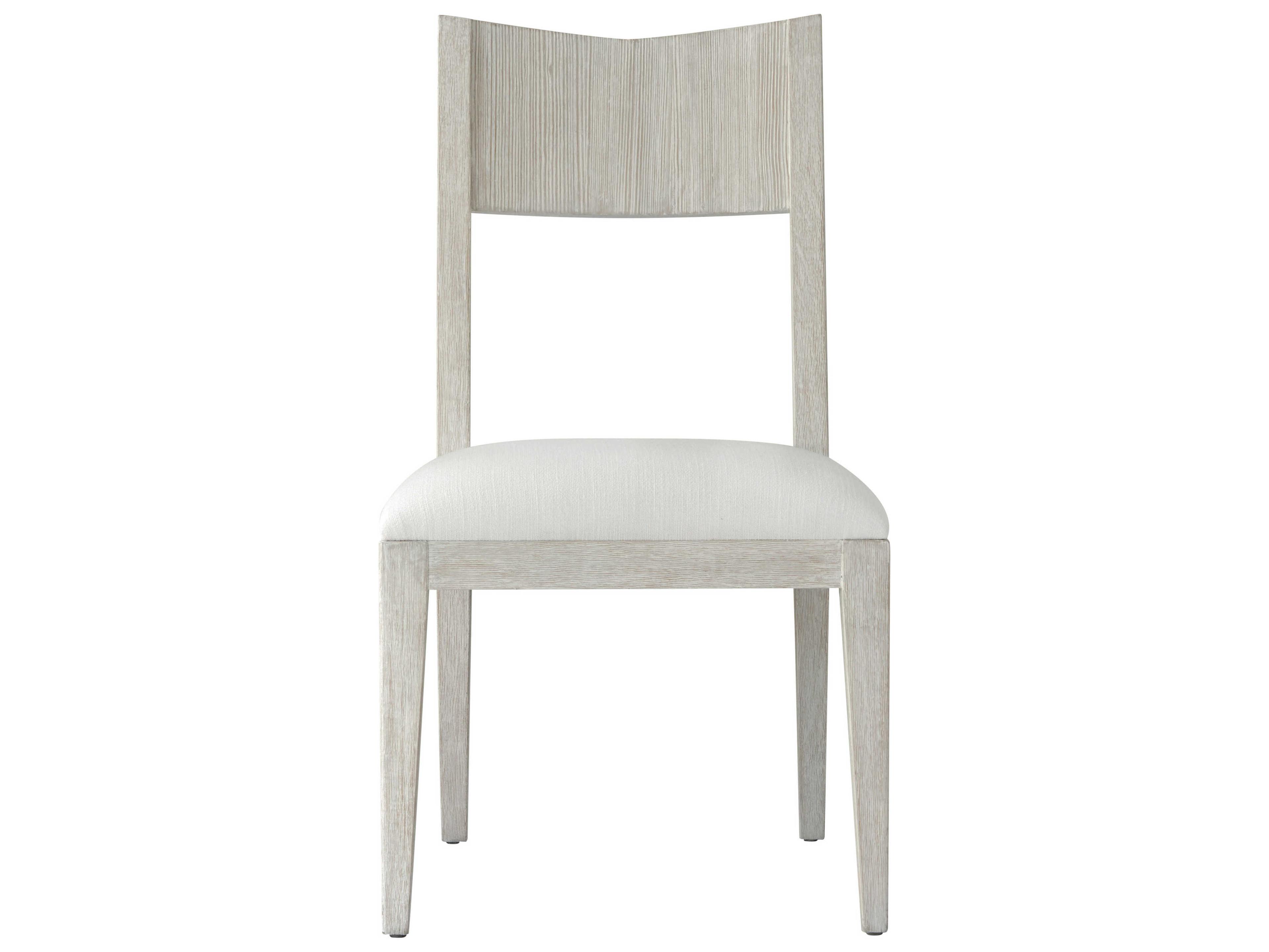 Theodore Alexander Breeze Pine Wood White Upholstered Side Dining Chair