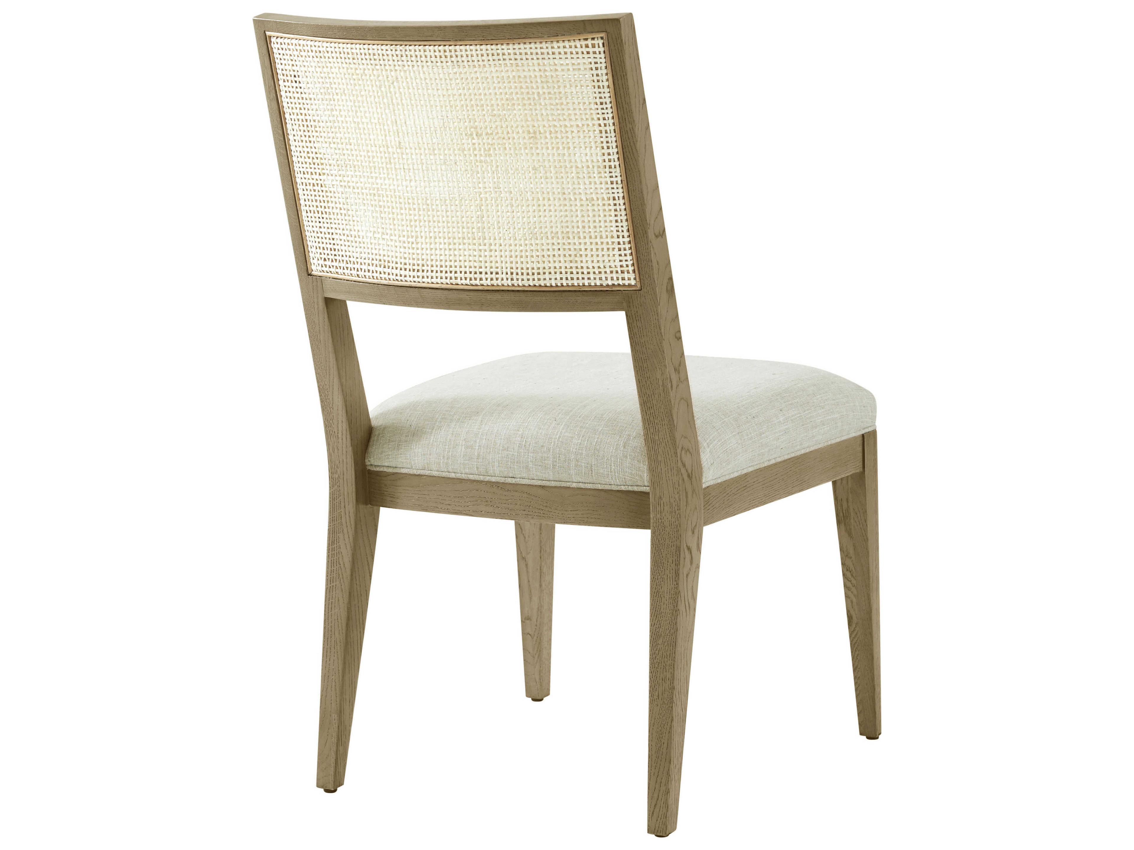Theodore Alexander Catalina Solid Wood Beige Upholstered Side Dining Chair