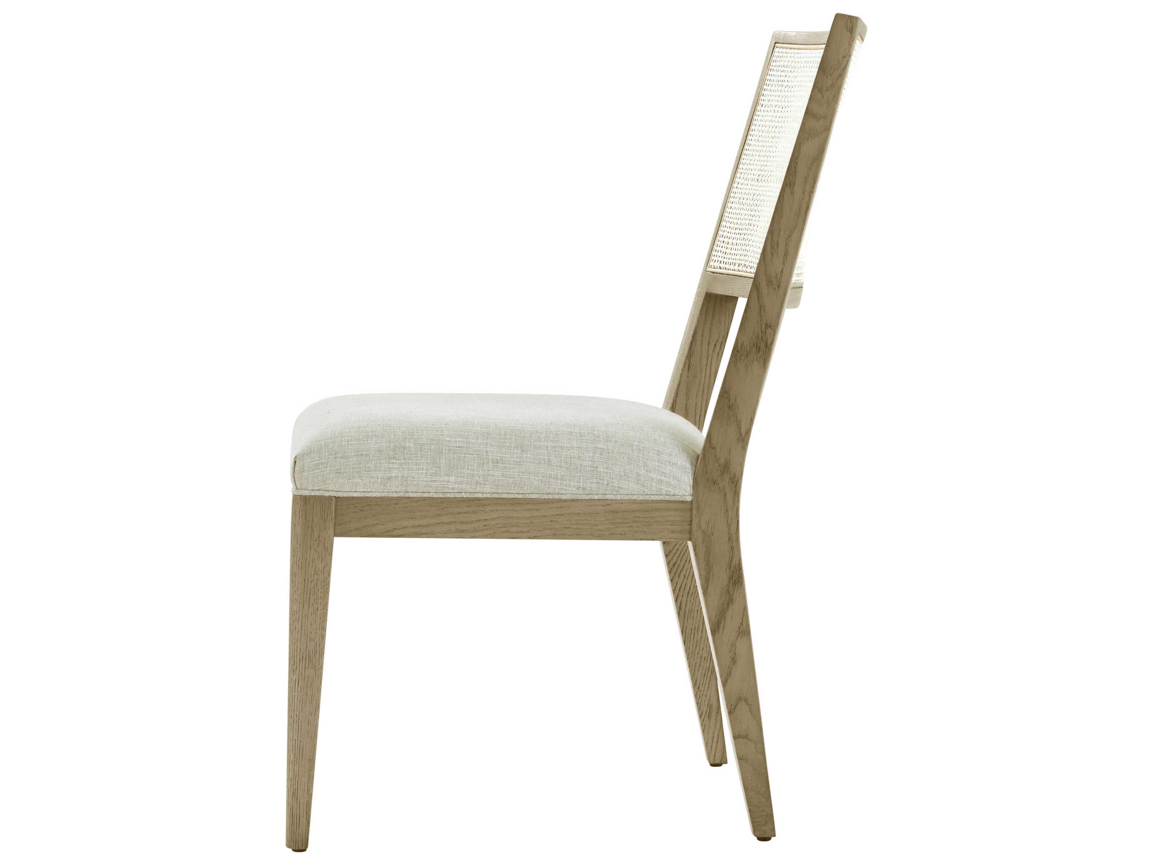 Theodore Alexander Catalina Solid Wood Beige Upholstered Side Dining Chair