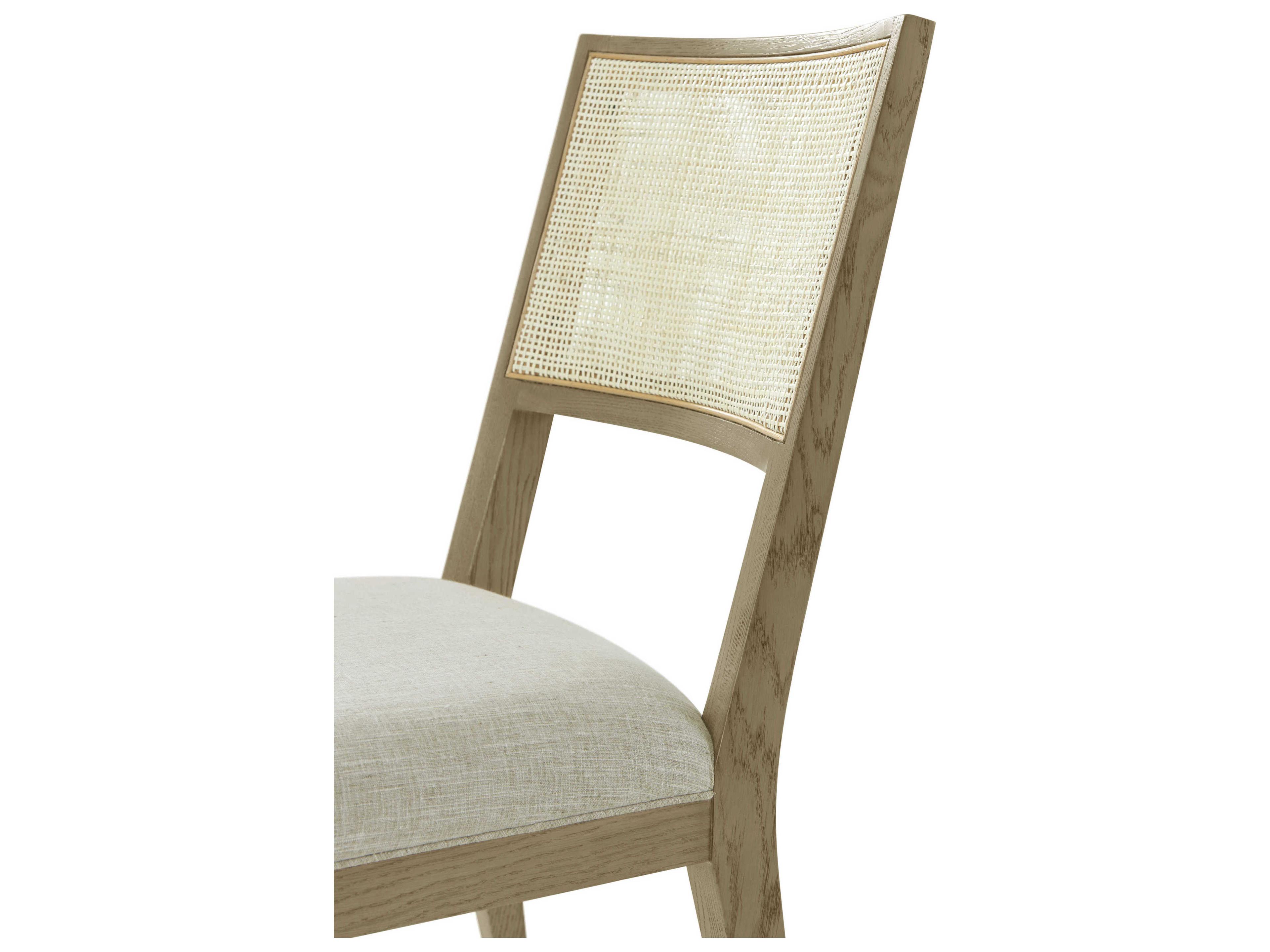 Theodore Alexander Catalina Solid Wood Beige Upholstered Side Dining Chair