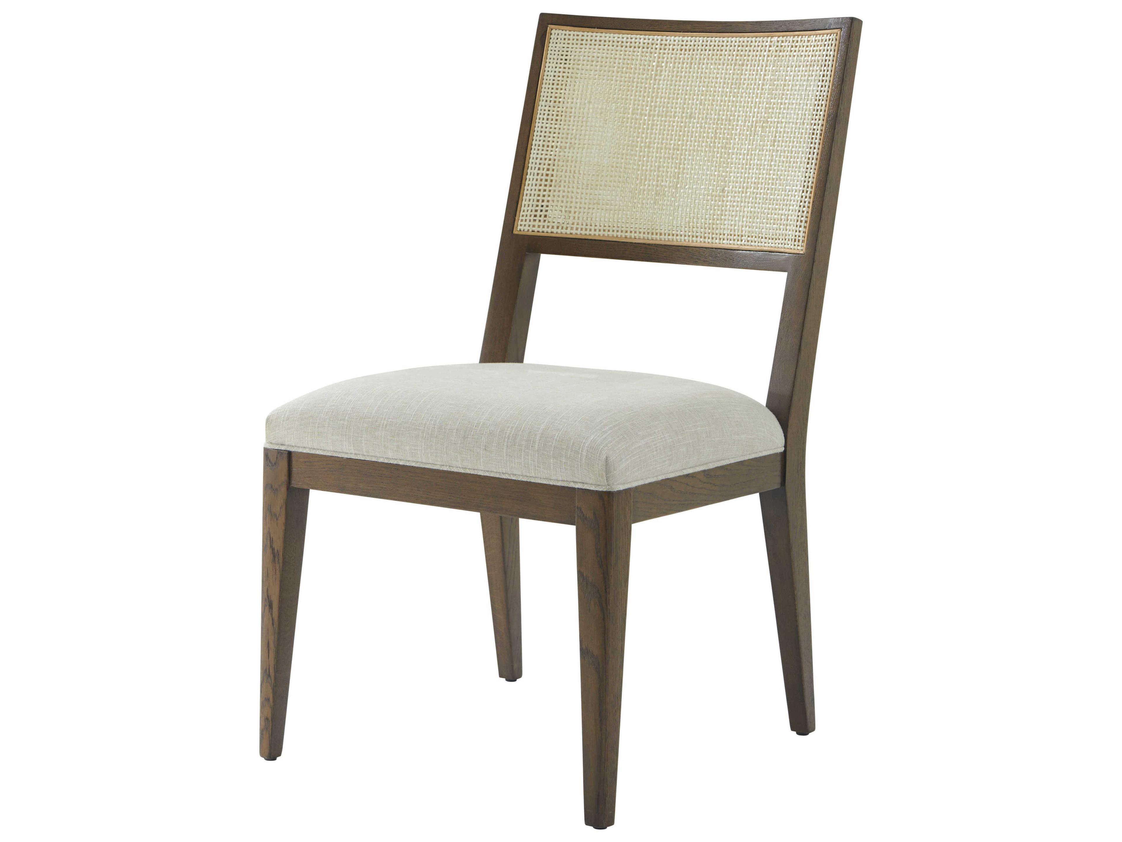 Theodore Alexander Catalina Solid Wood Brown Upholstered Side Dining Chair