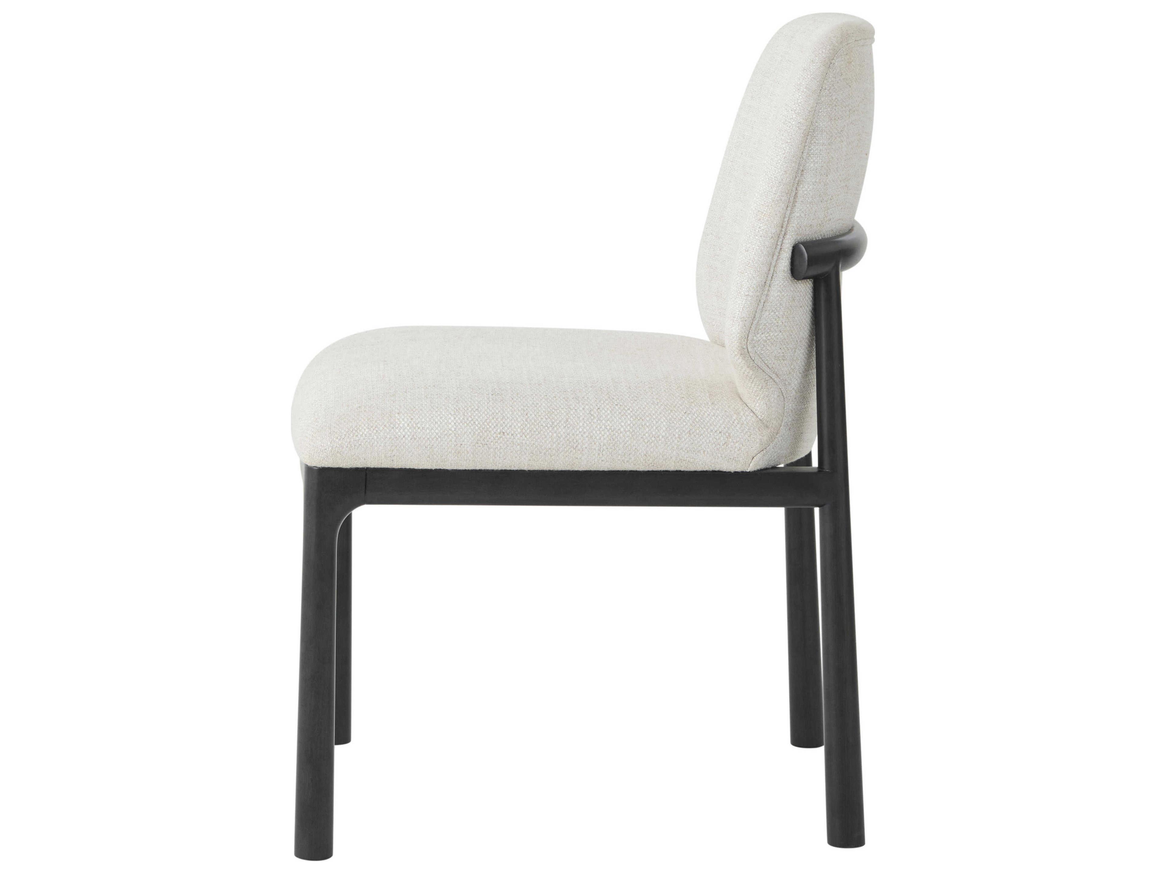Theodore Alexander Kesden Black Upholstered Side Dining Chair