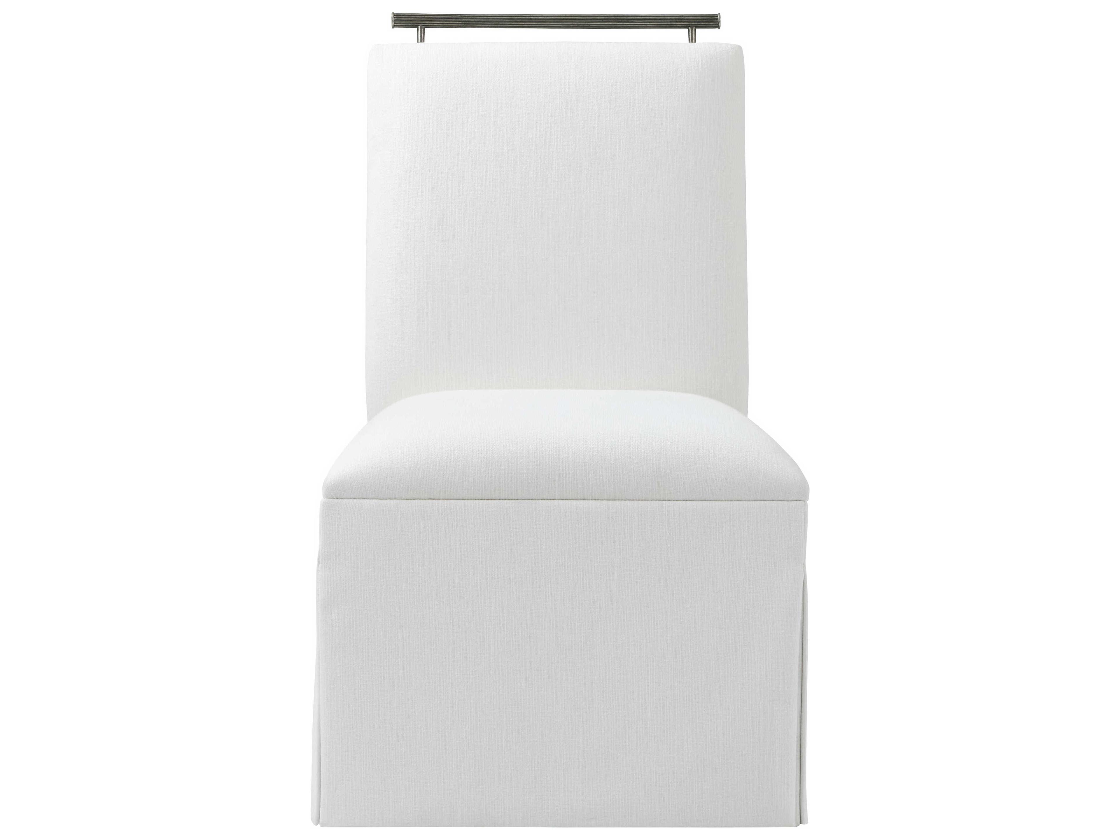 Theodore Alexander Balboa White Upholstered Side Dining Chair