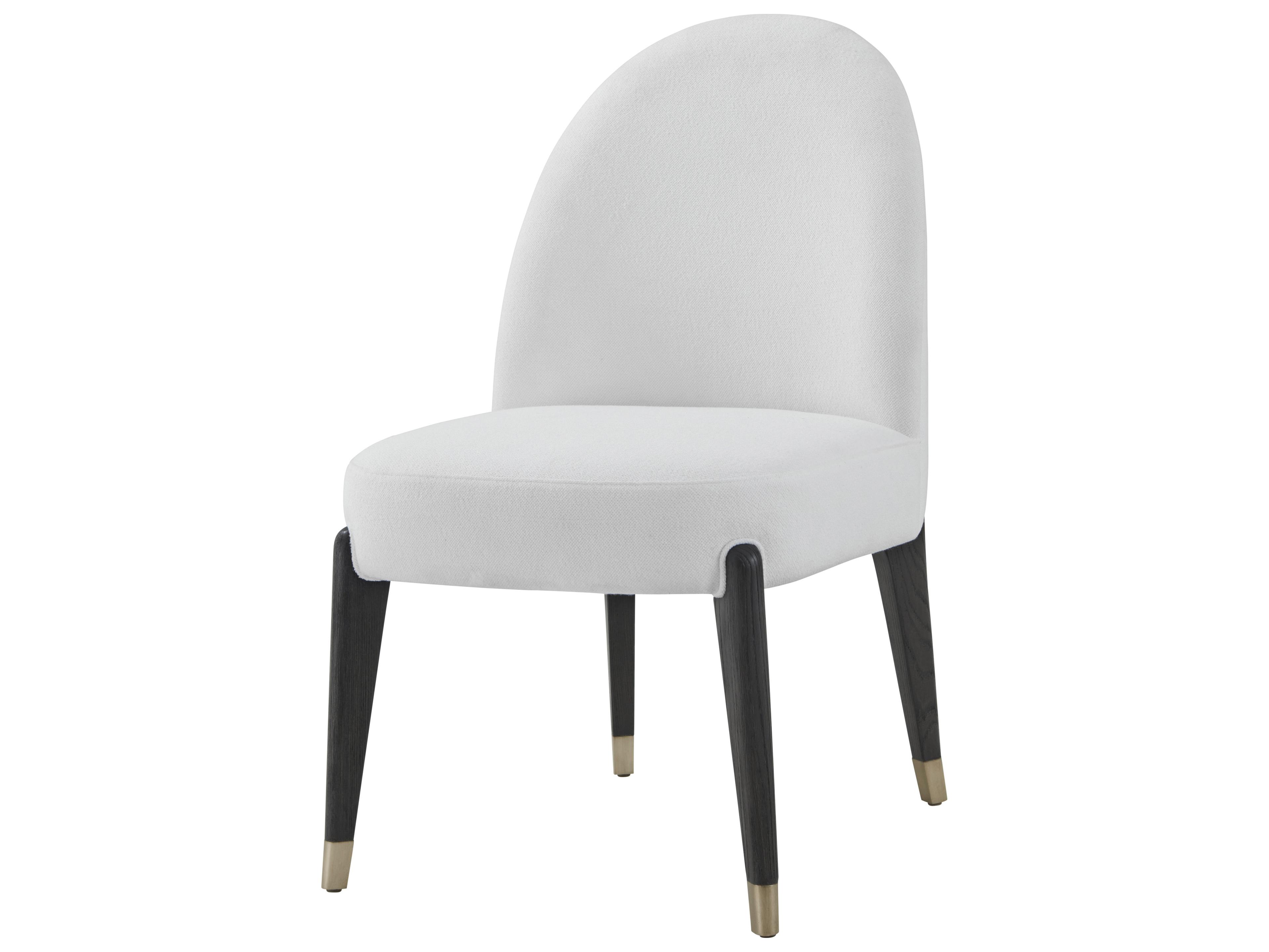 Theodore Alexander Luna White Upholstered Armless Dining Chair