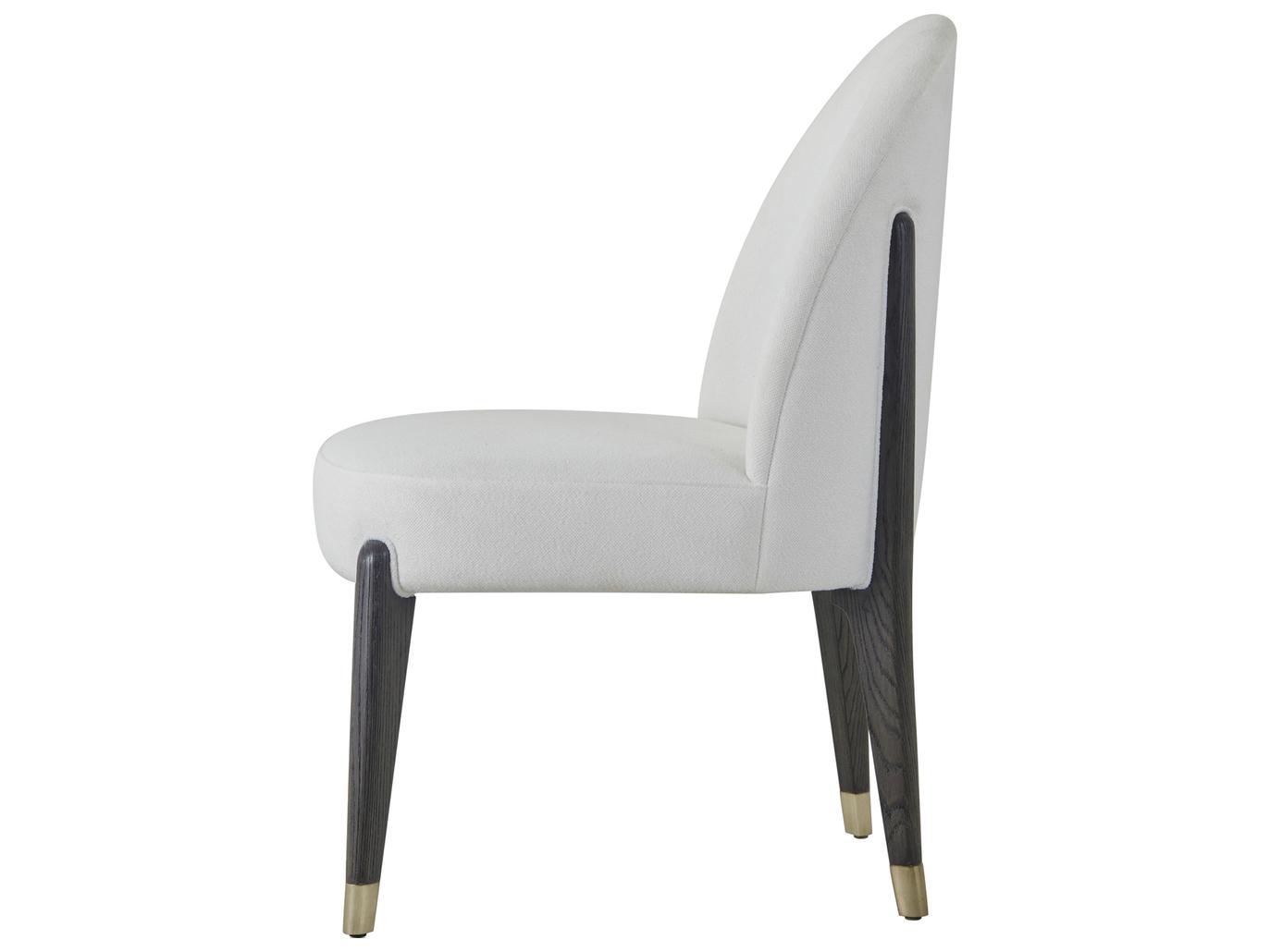 Theodore Alexander Luna White Upholstered Armless Dining Chair