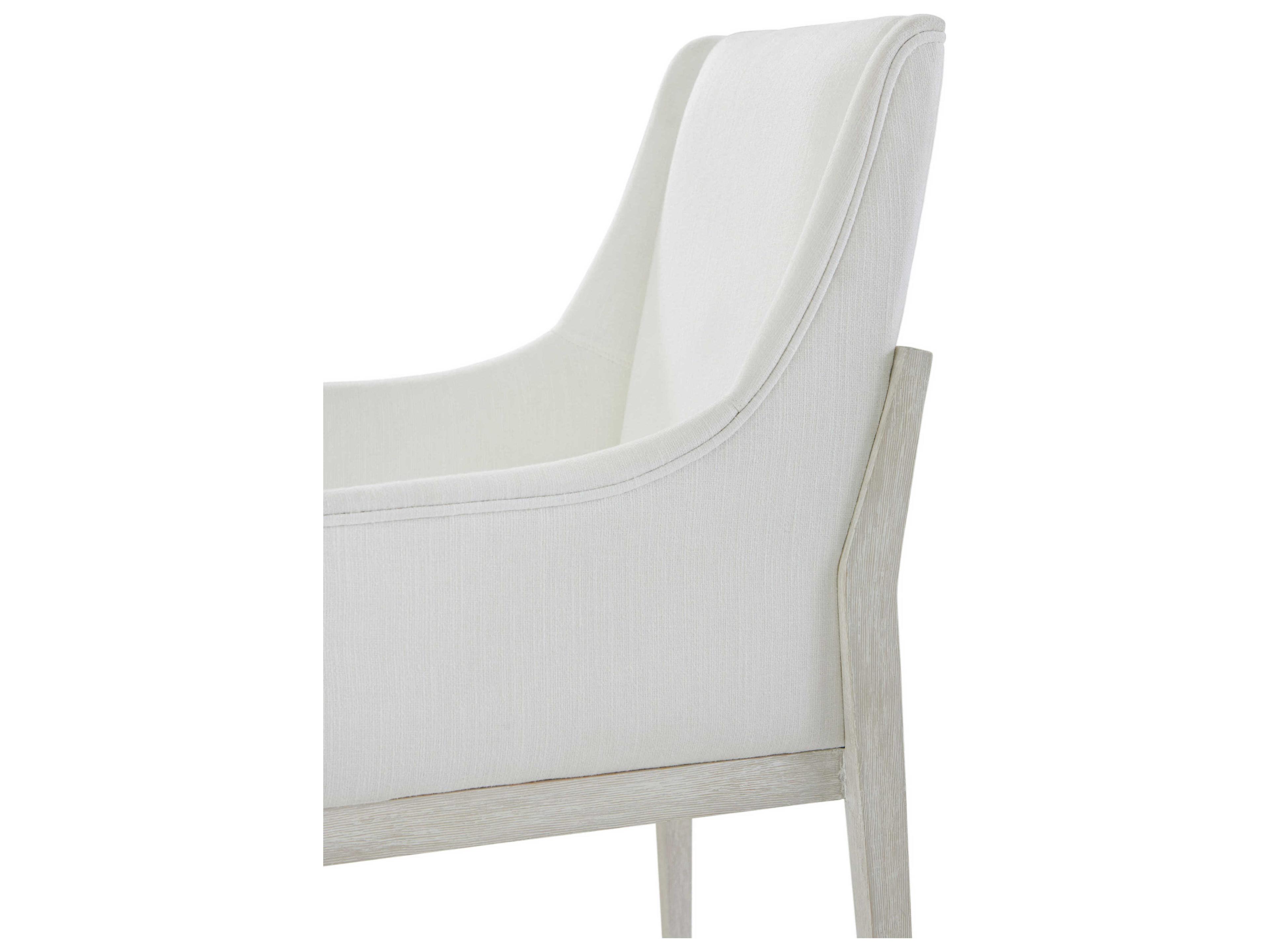 Theodore Alexander Breeze Pine Wood White Upholstered Arm Dining Chair