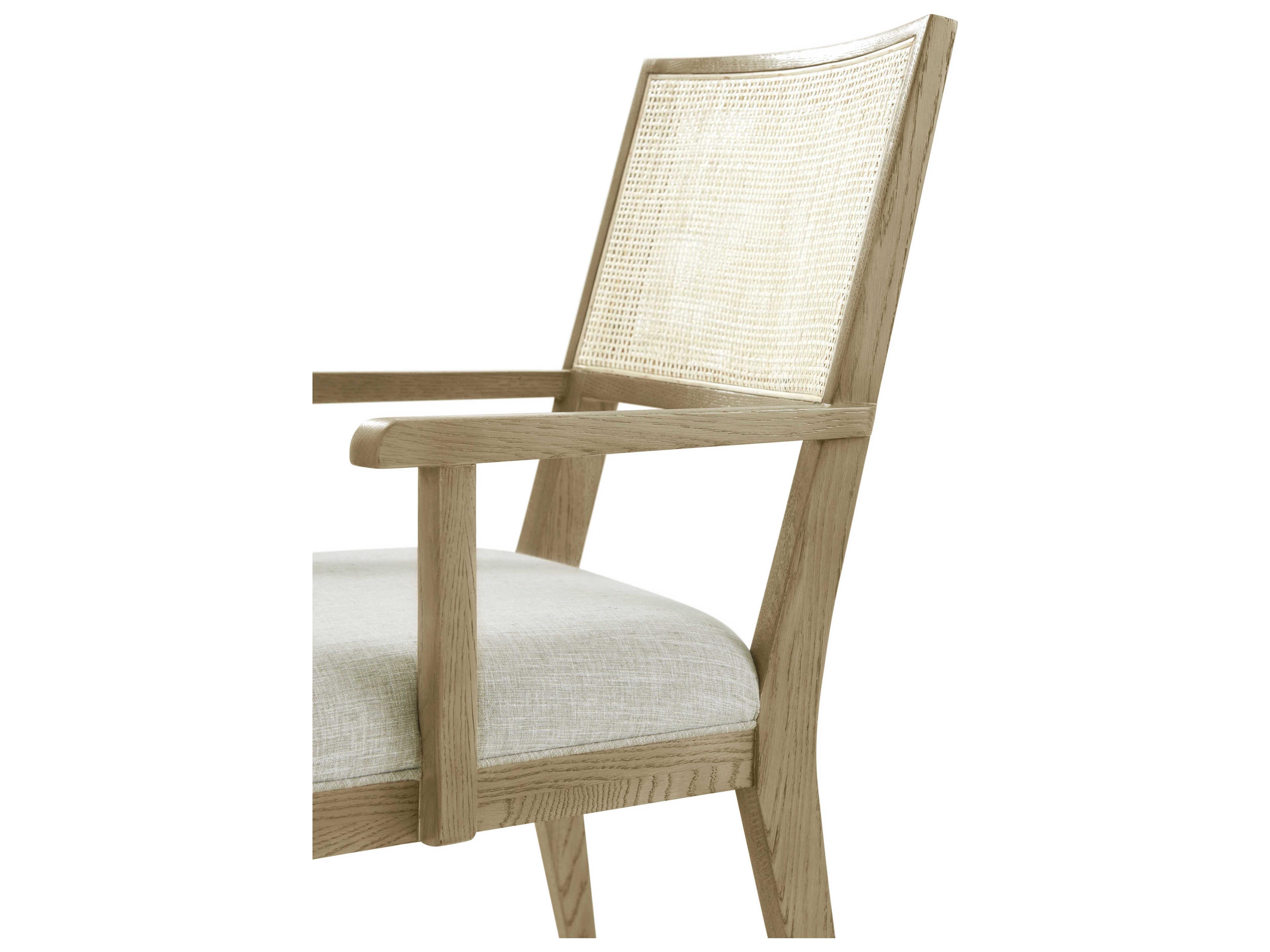 Theodore Alexander Catalina Solid Wood Beige Upholstered Arm Dining Chair