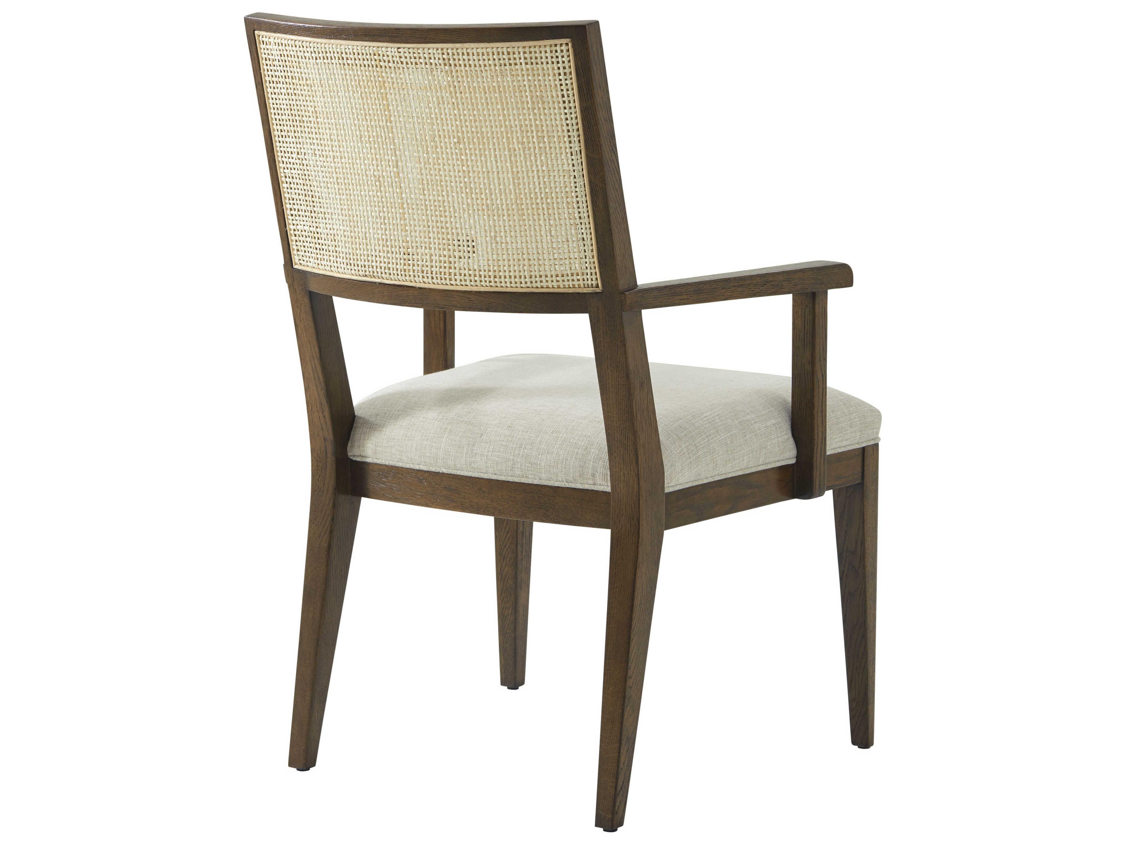 Theodore Alexander Catalina Solid Wood Brown Upholstered Arm Dining Chair