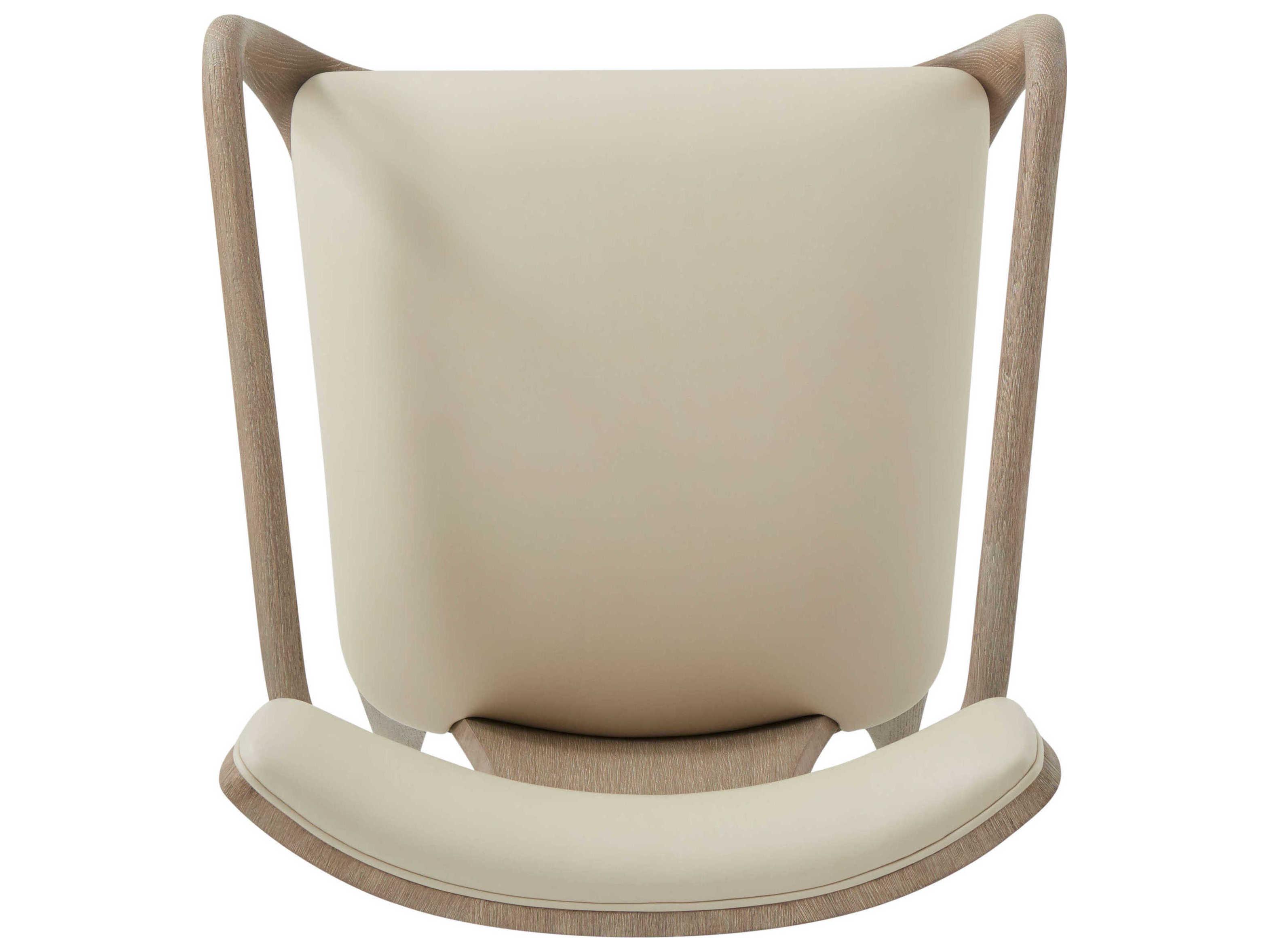 Theodore Alexander Repose Gray Leather Arm Dining Chair