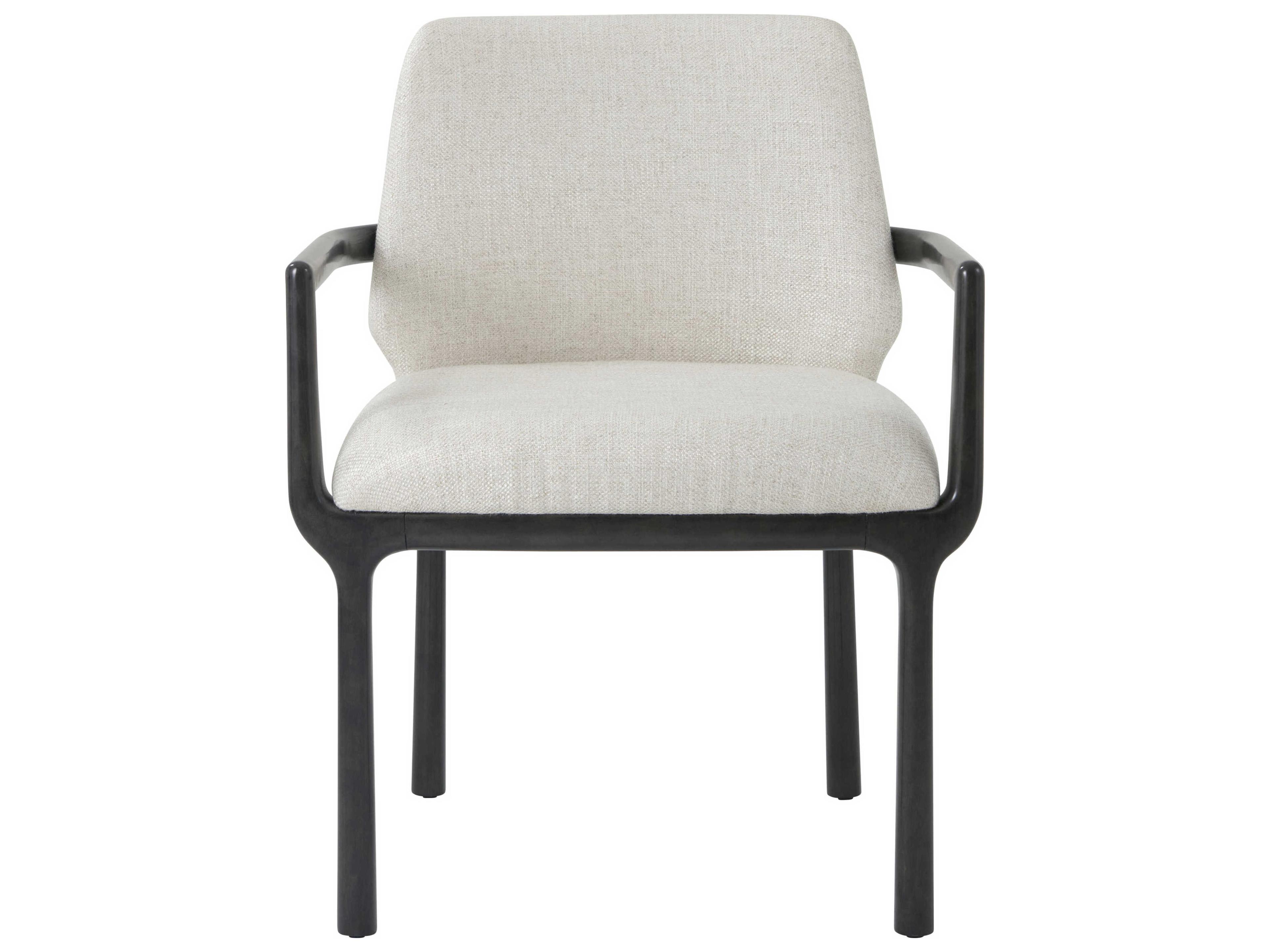 Theodore Alexander Kesden Black Upholstered Arm Dining Chair