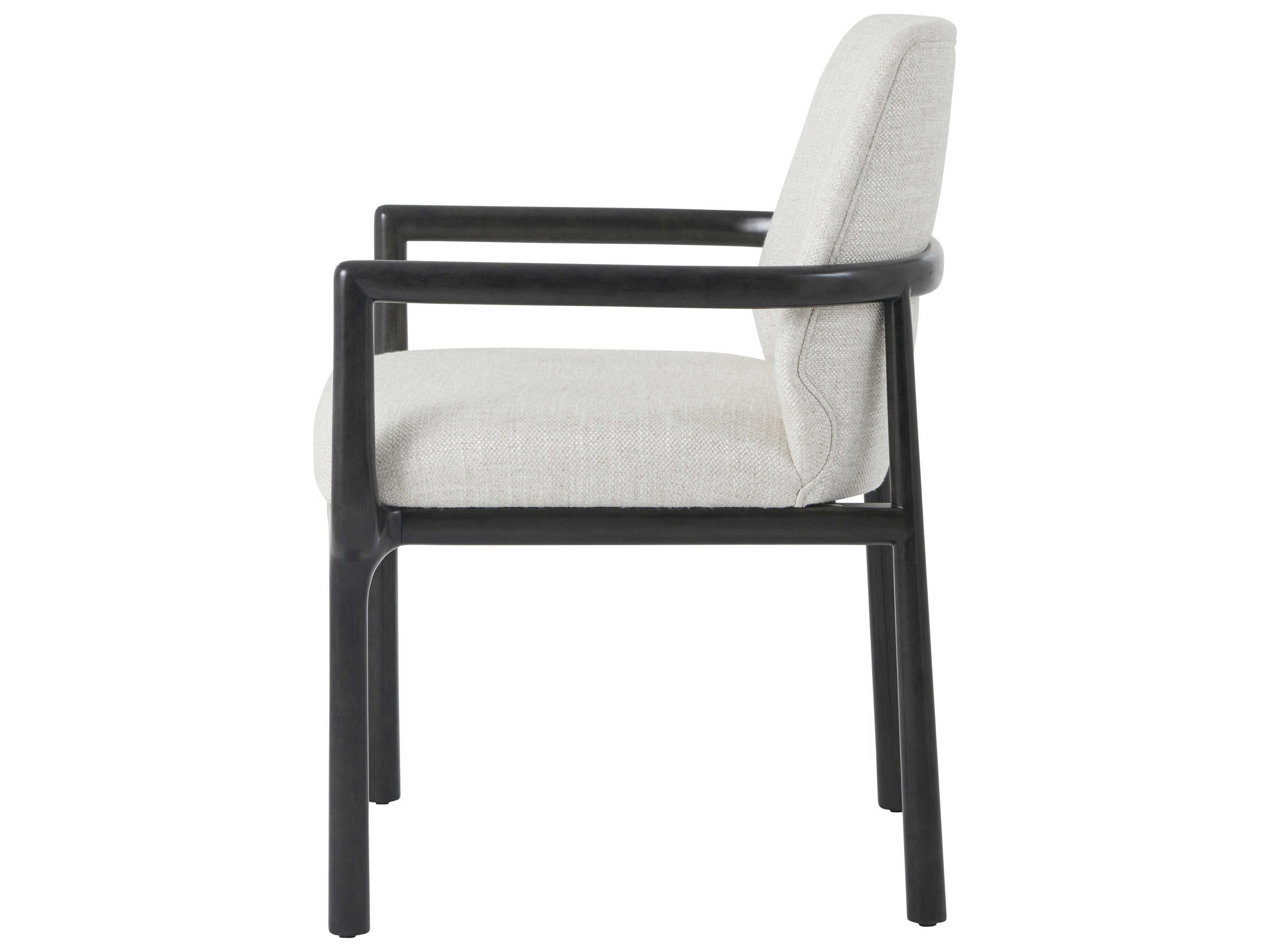 Theodore Alexander Kesden Black Upholstered Arm Dining Chair