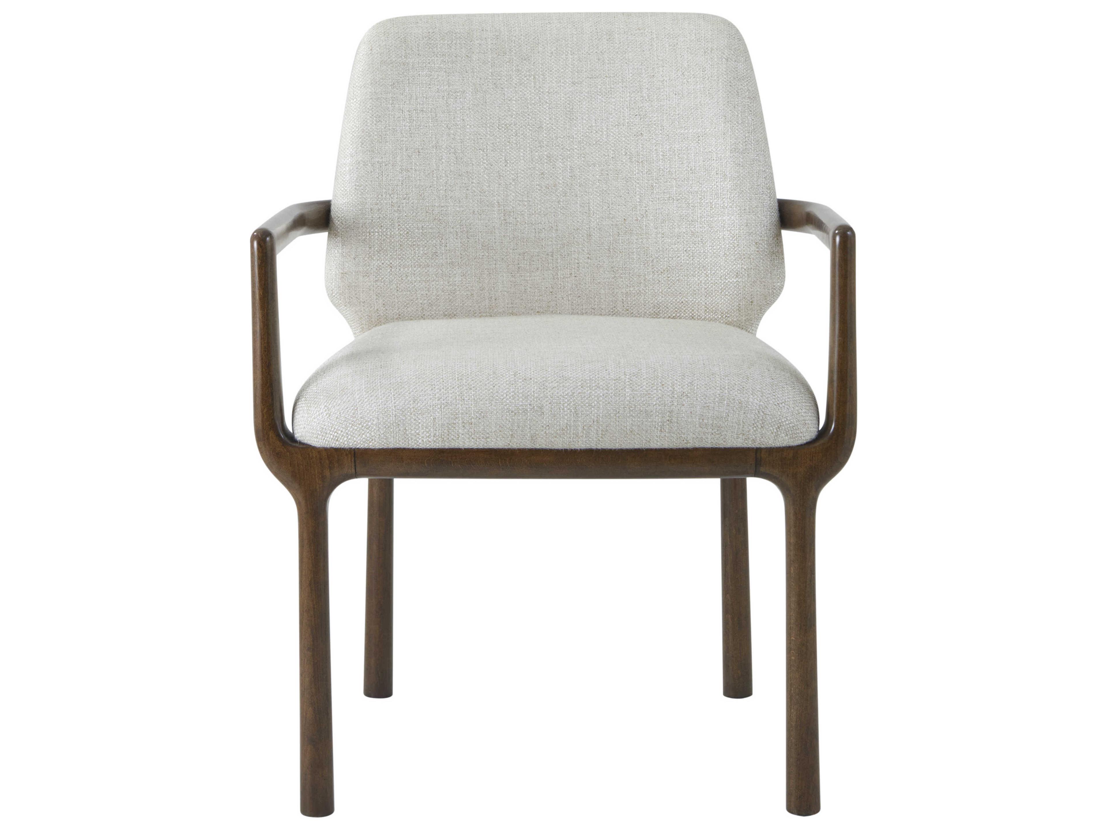 Theodore Alexander Kesden Brown Upholstered Arm Dining Chair
