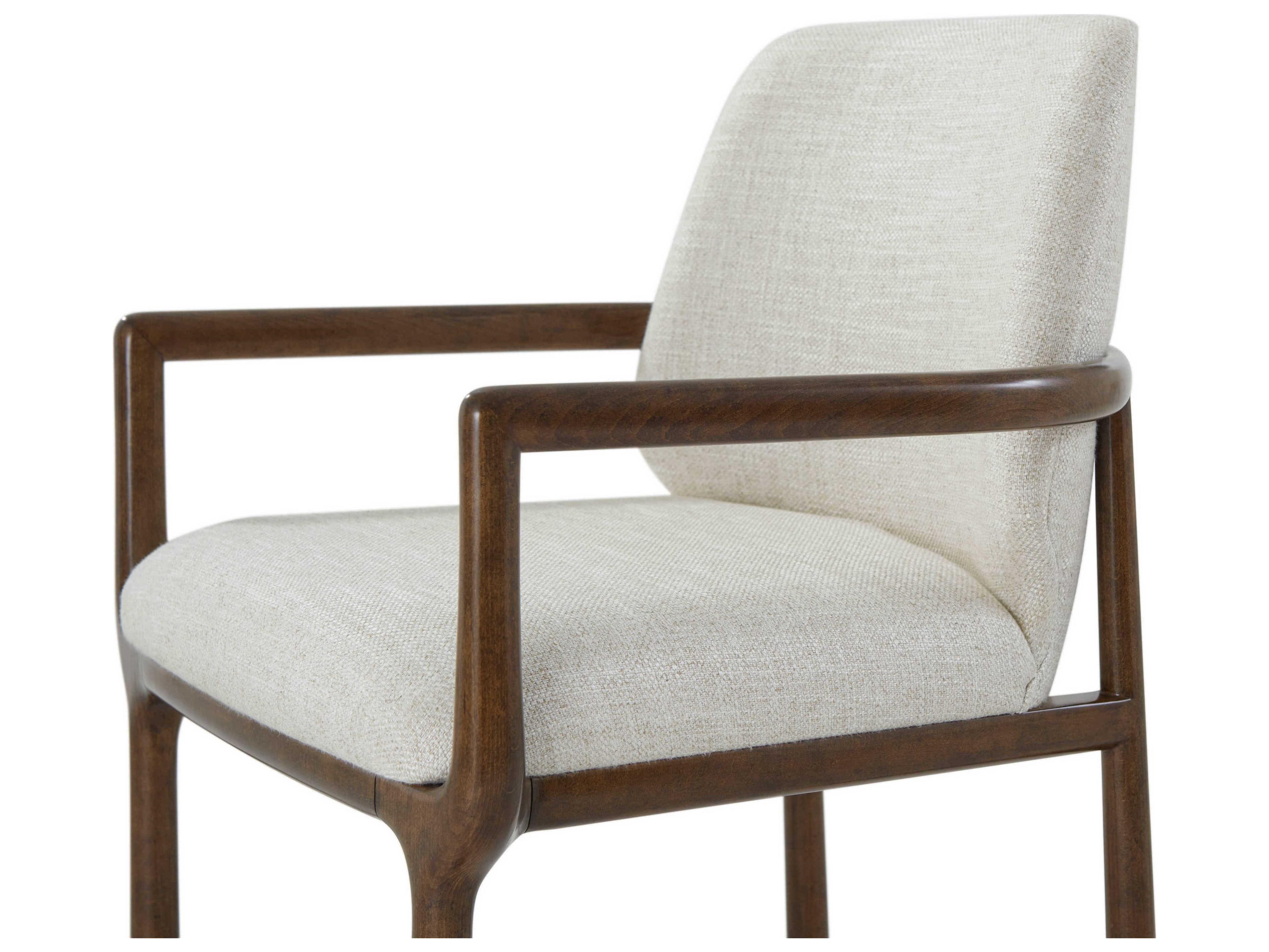 Theodore Alexander Kesden Brown Upholstered Arm Dining Chair