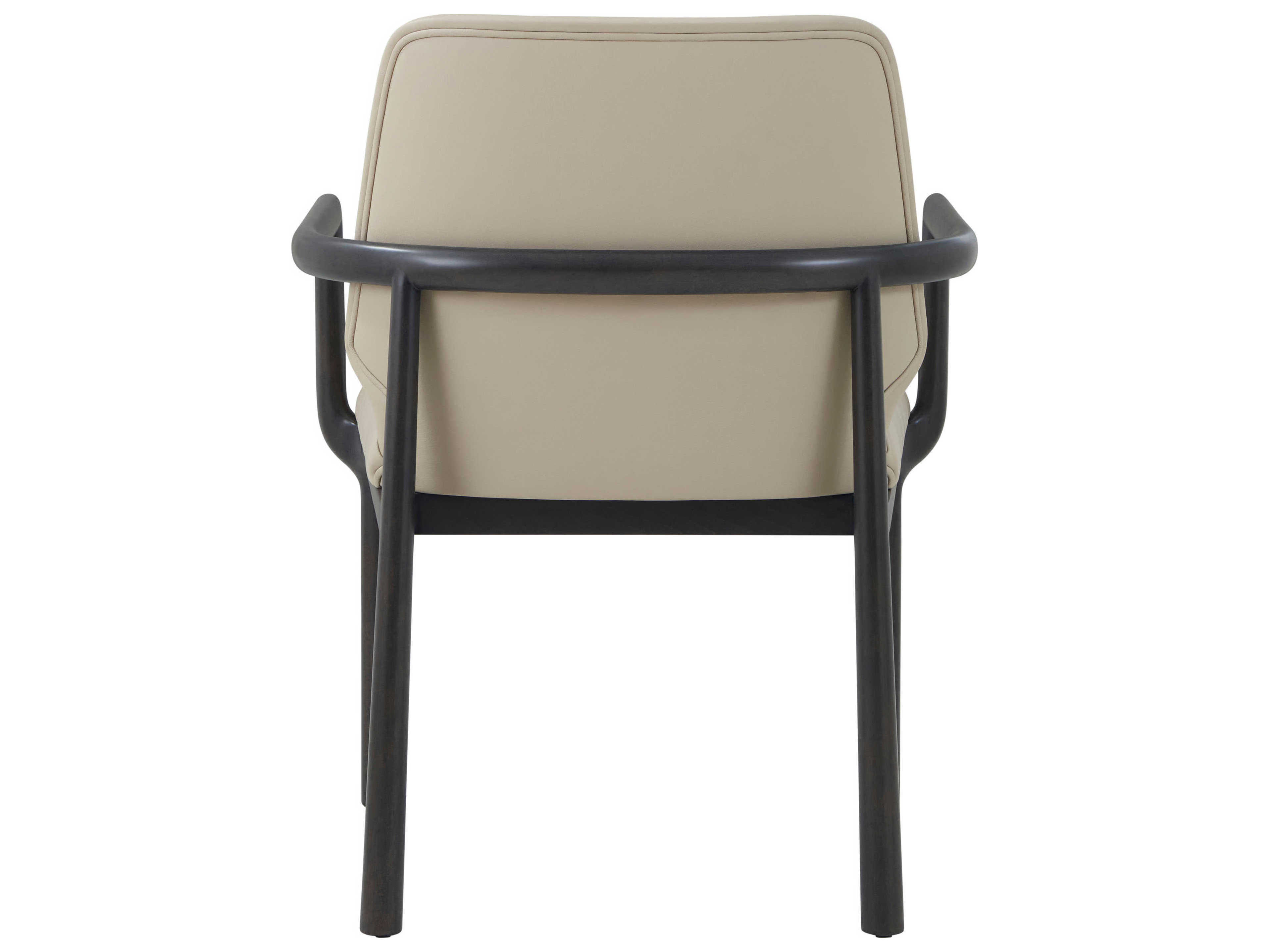 Theodore Alexander Kesden Black Leather Arm Dining Chair