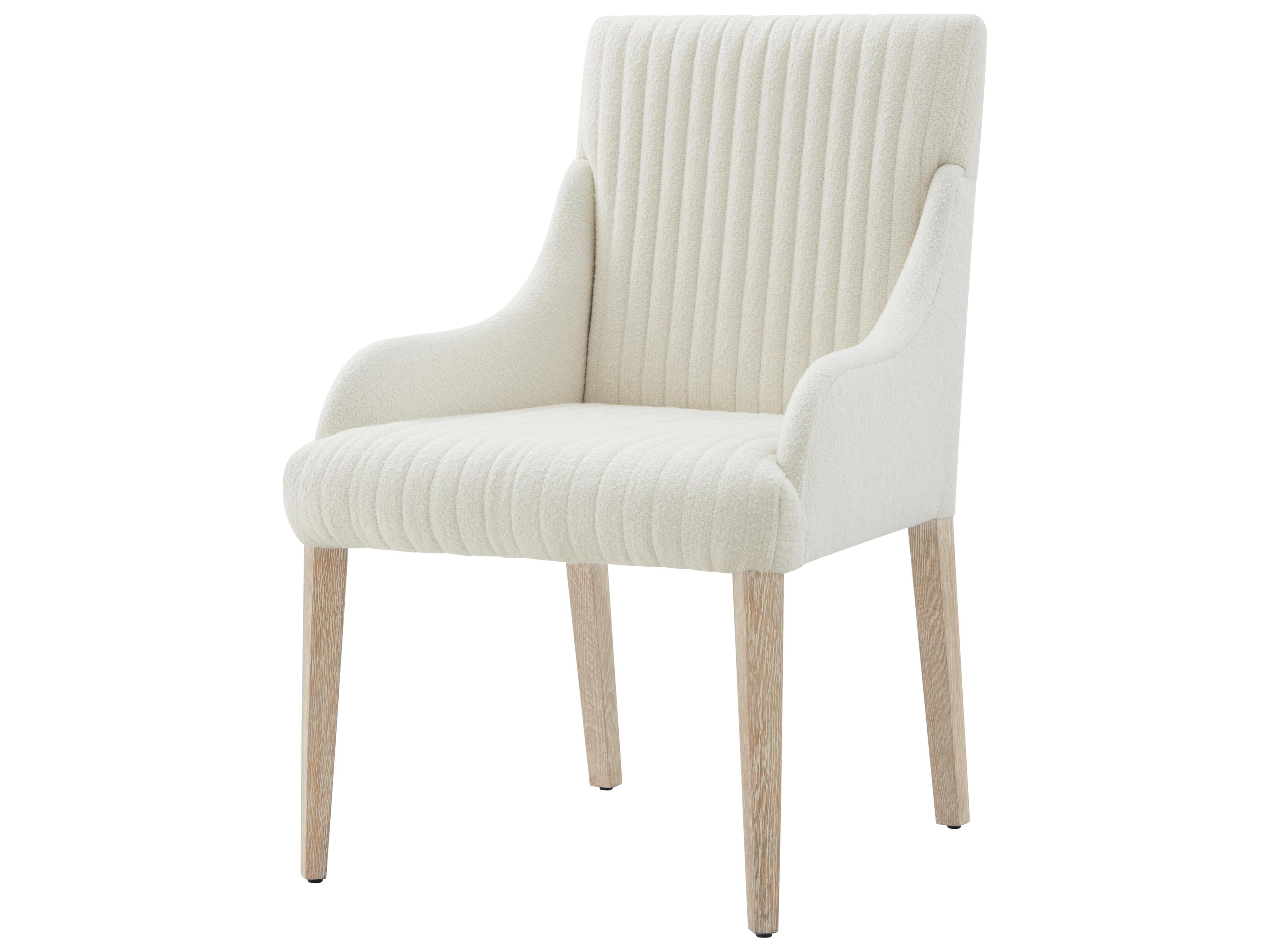 Theodore Alexander Horizon Solid Wood Natural Upholstered Arm Dining Chair