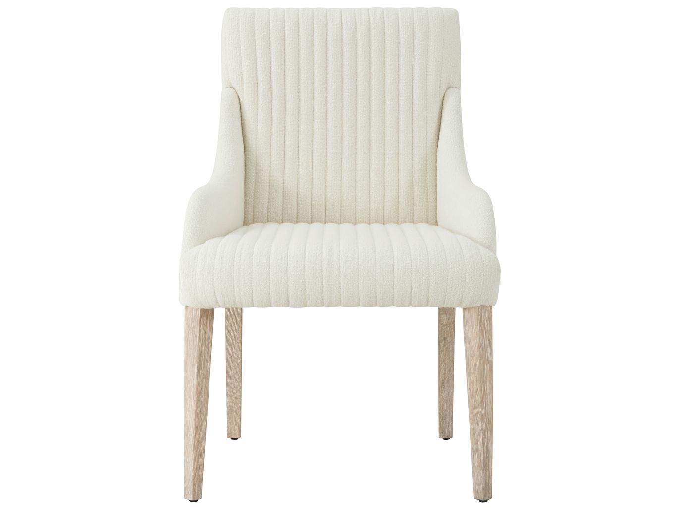Theodore Alexander Horizon Solid Wood Natural Upholstered Arm Dining Chair