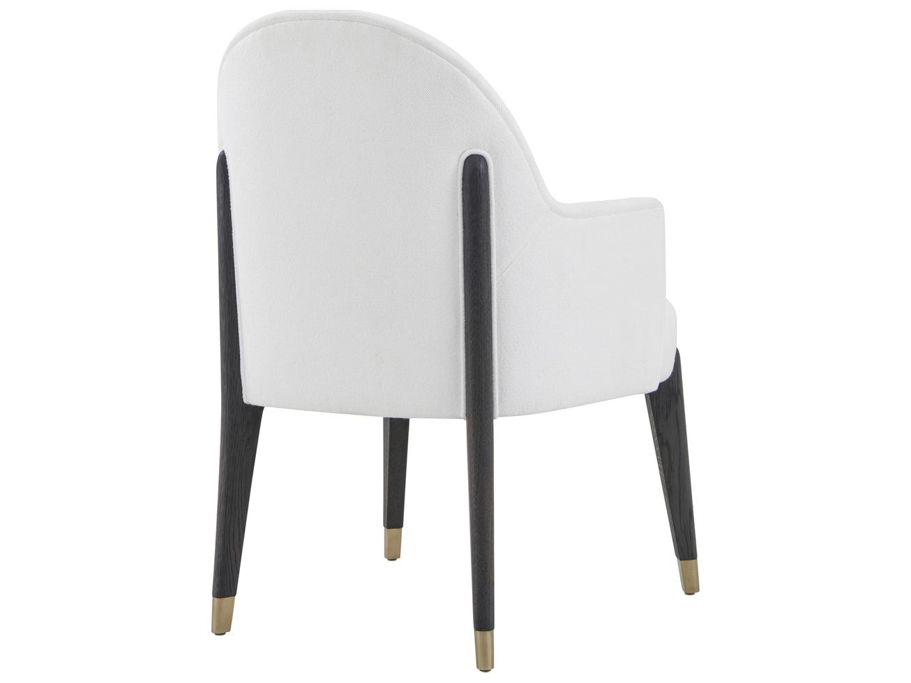 Theodore Alexander Luna White Upholstered Arm Dining Chair