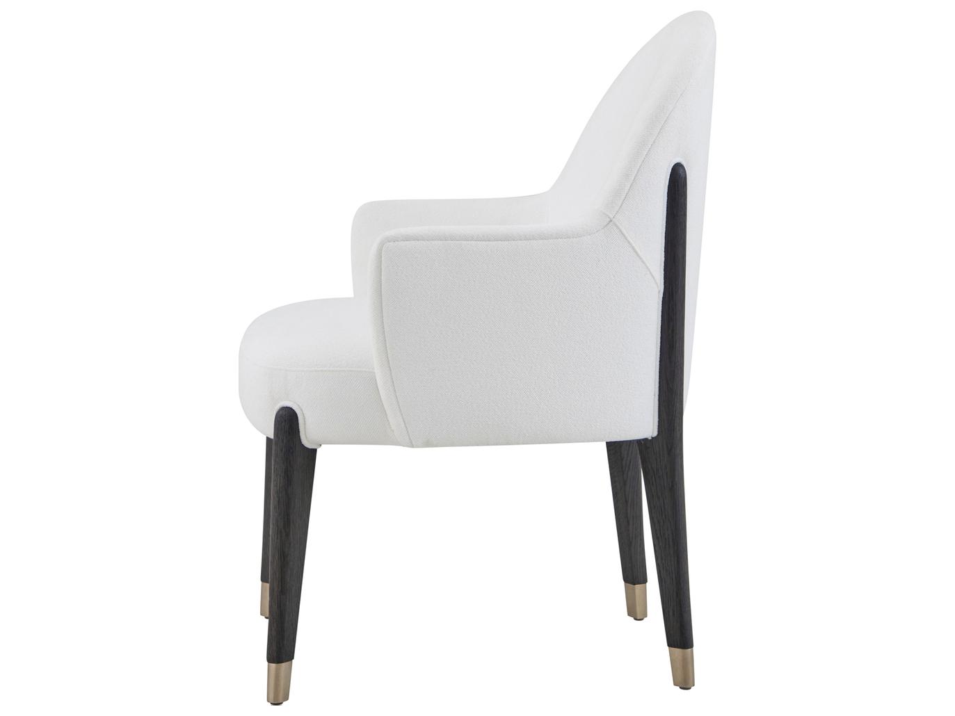Theodore Alexander Luna White Upholstered Arm Dining Chair