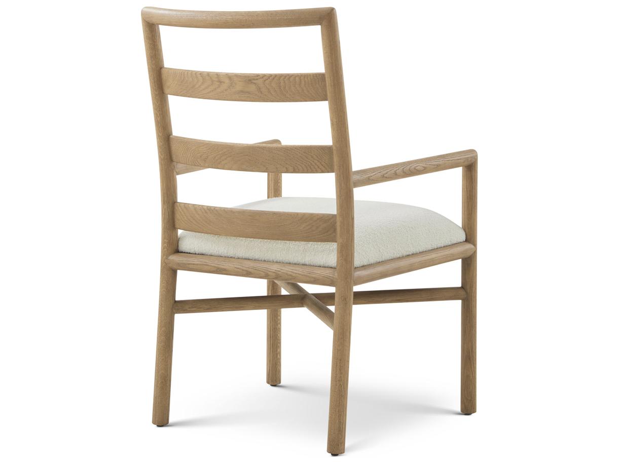 Theodore Alexander Montauk Oak Wood Natural Upholstered Arm Dining Chair