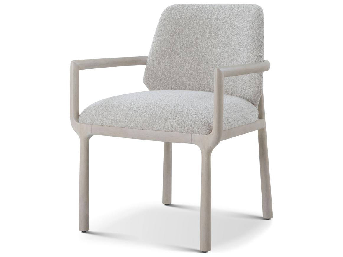 Theodore Alexander Urbane Beech Wood Natural Upholstered Arm Dining Chair