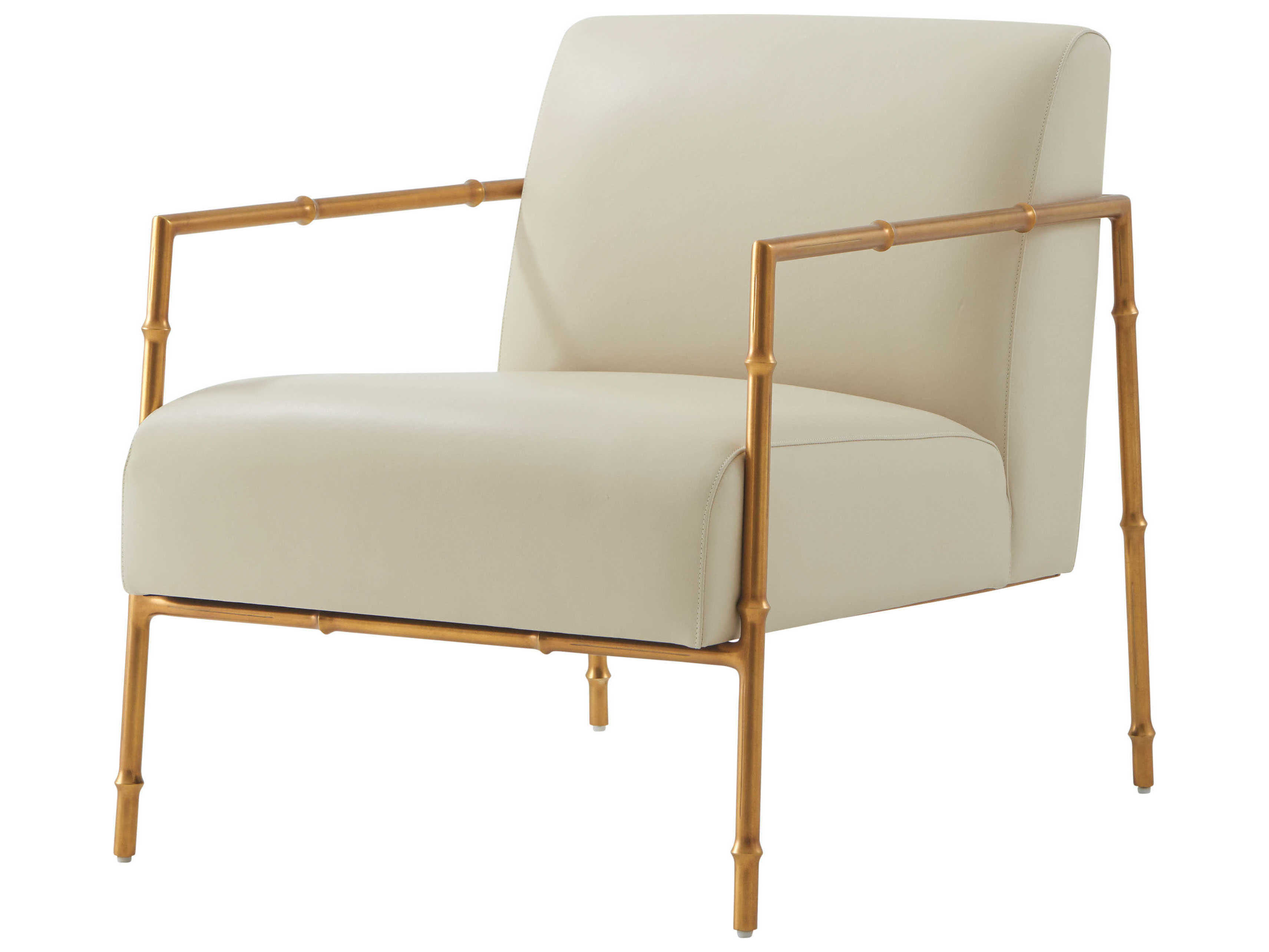 Theodore Alexander Kesden Gold Leather Kesden Accent Chair