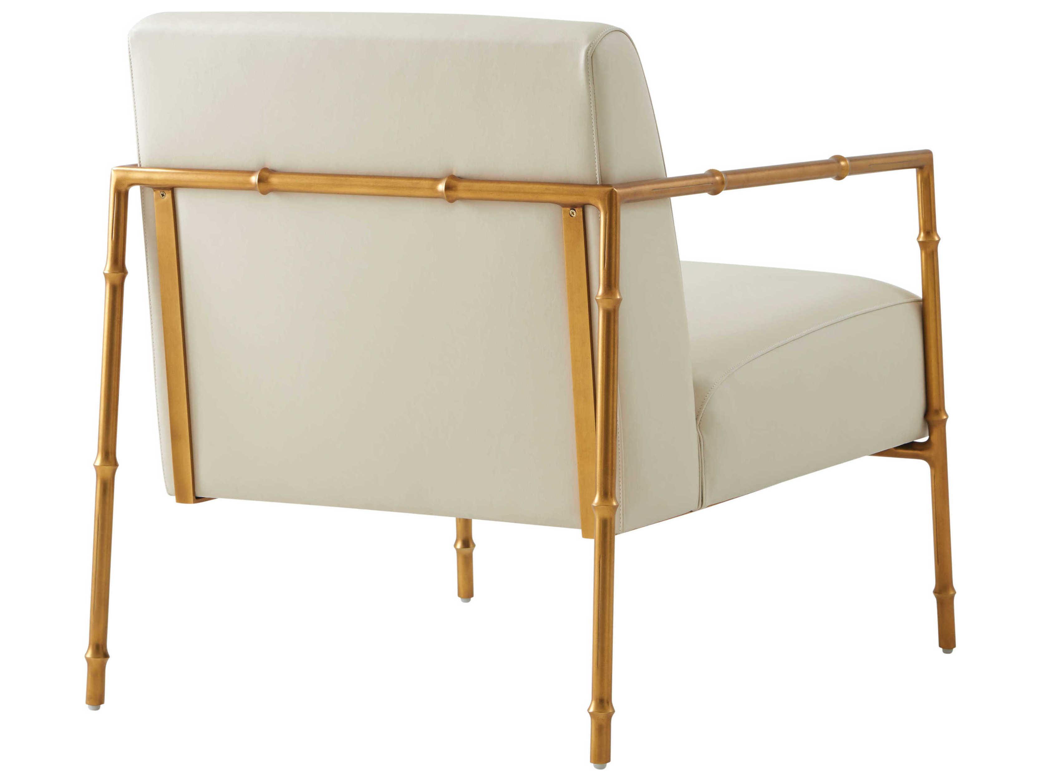 Theodore Alexander Kesden Gold Leather Kesden Accent Chair