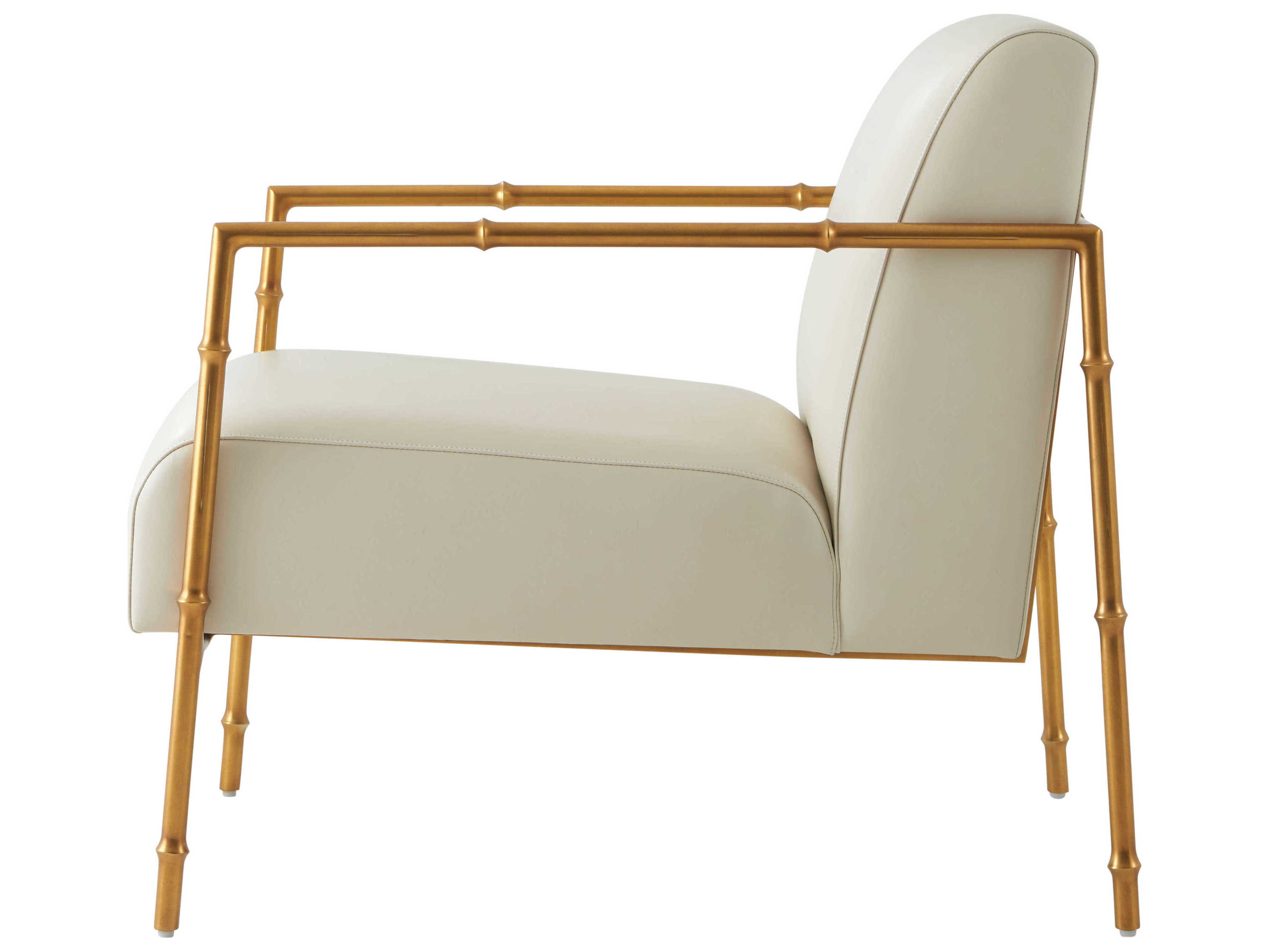 Theodore Alexander Kesden Gold Leather Kesden Accent Chair