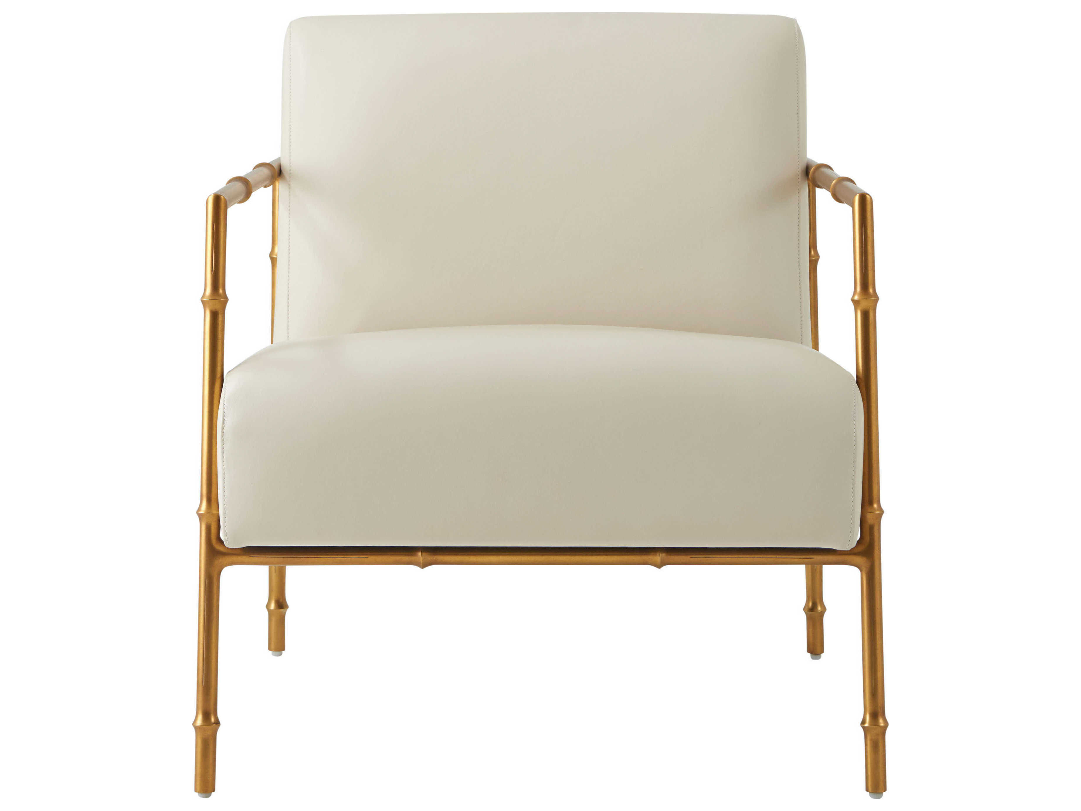 Theodore Alexander Kesden Gold Leather Kesden Accent Chair