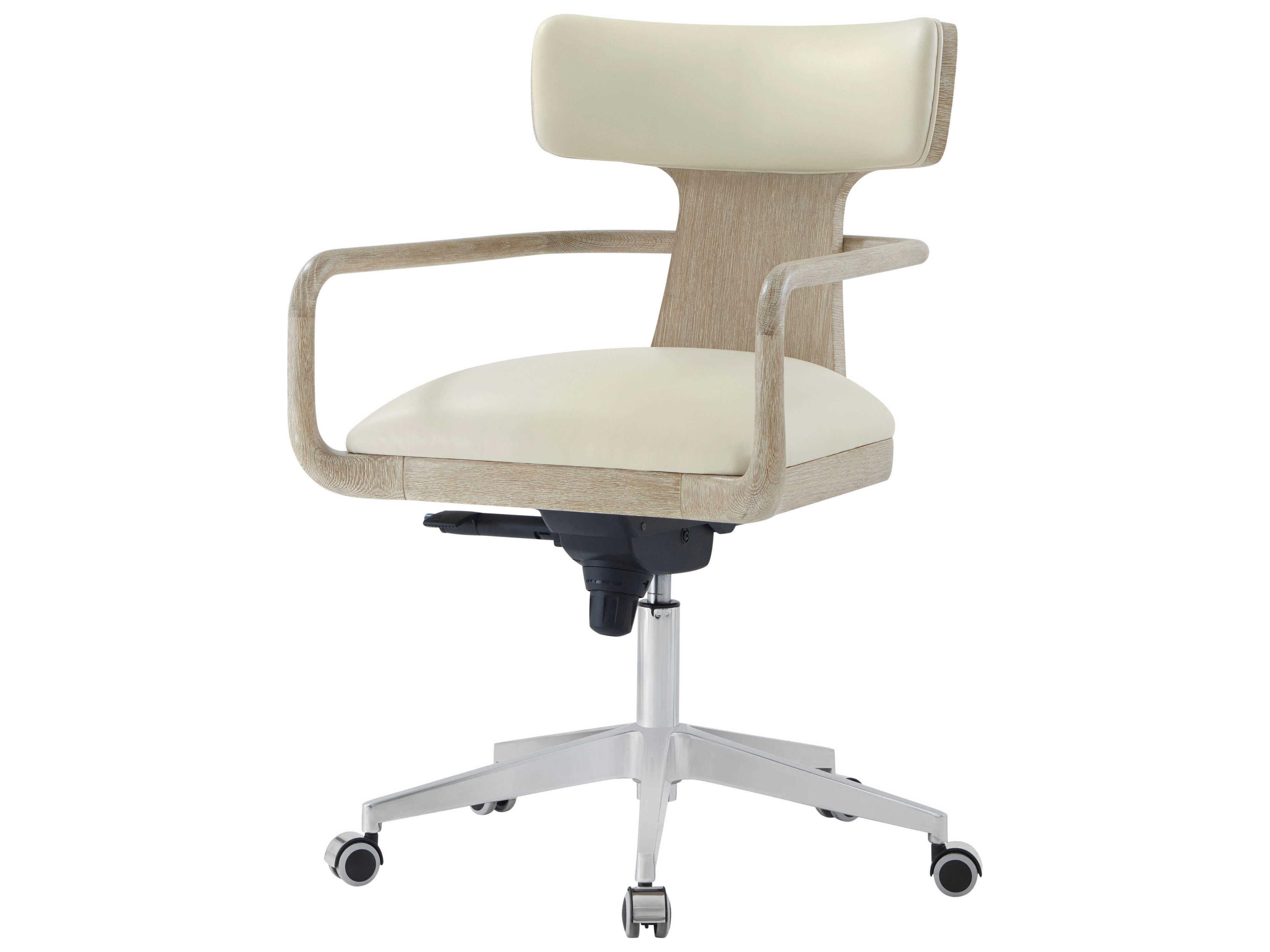 Theodore Alexander Repose Gray Leather Adjustable Task Office Chair