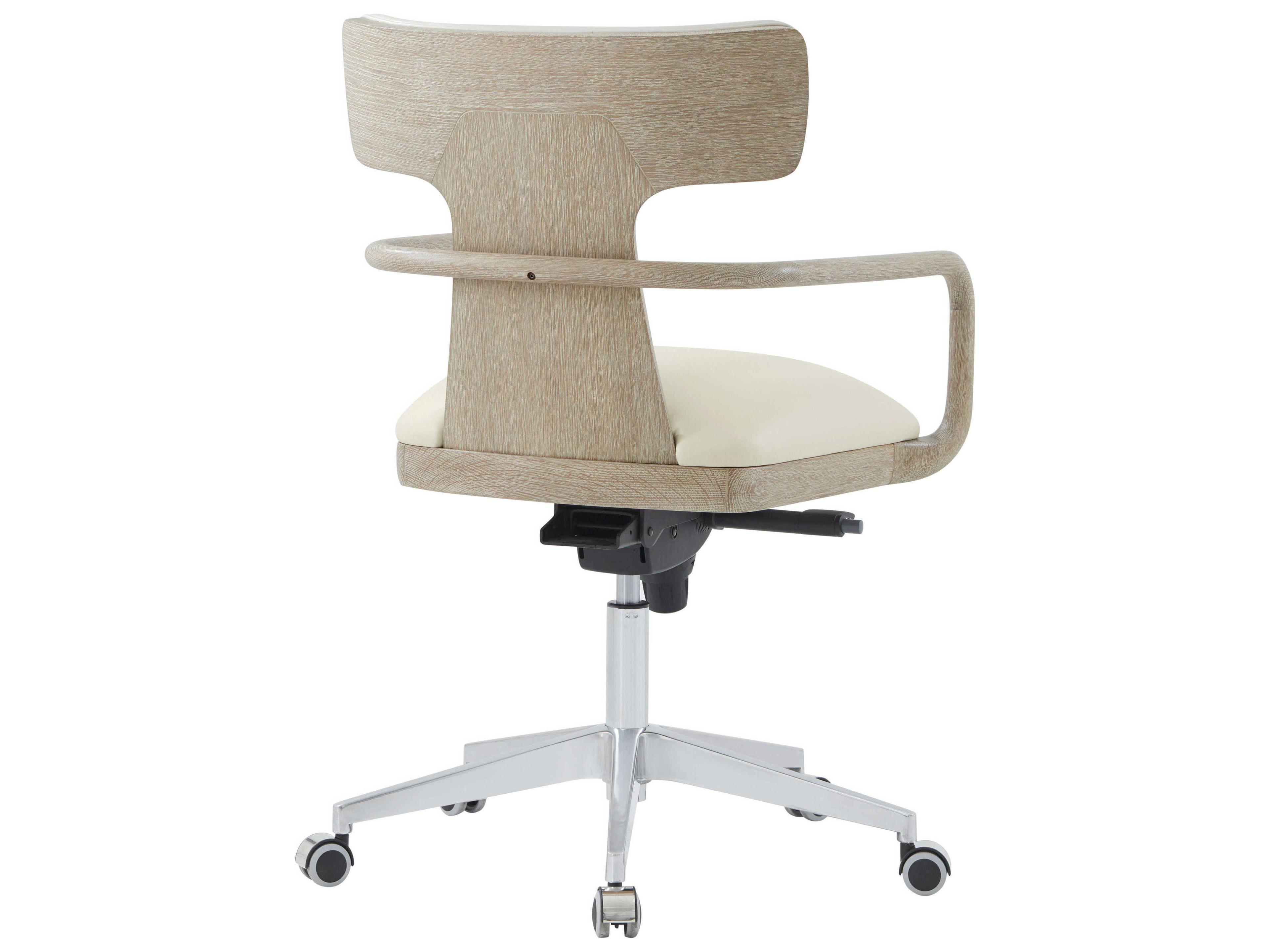 Theodore Alexander Repose Gray Leather Adjustable Task Office Chair