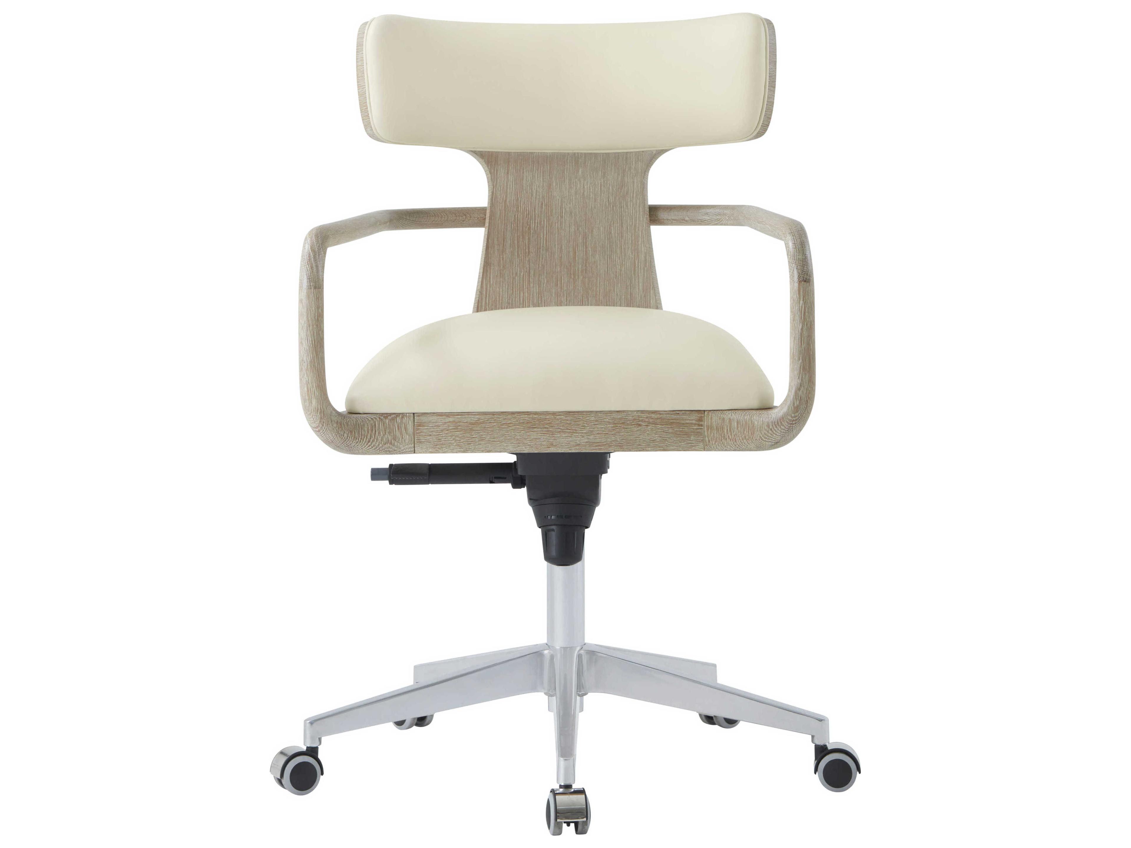 Theodore Alexander Repose Gray Leather Adjustable Task Office Chair